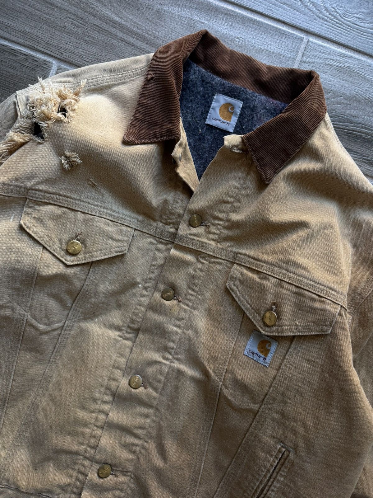 Carhartt Crazy Rare Vintage Distressed Carhartt Button WorkwearJacket Size US L / EU 52-54 / 3 - 2 Thumbnail