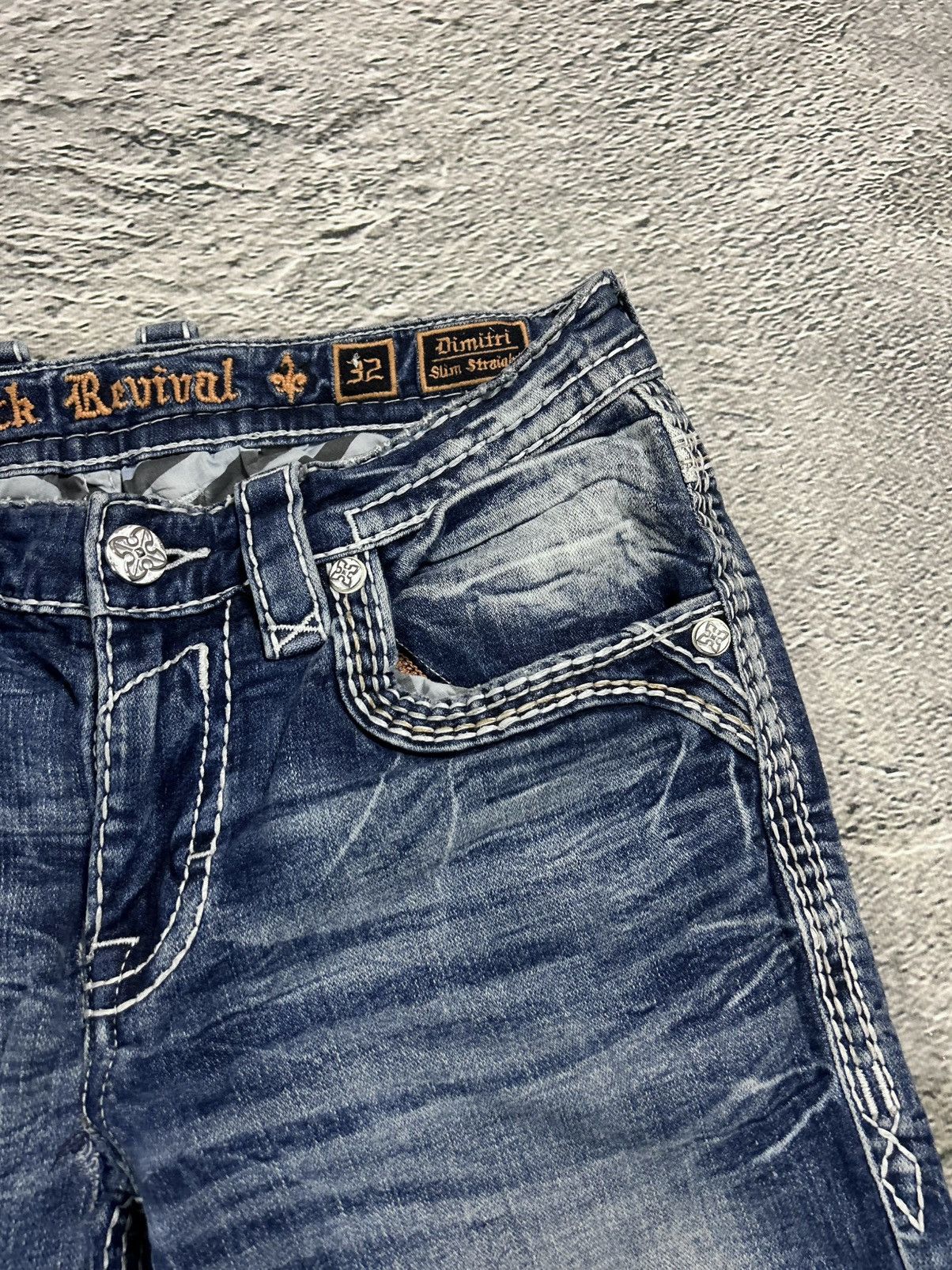 Rock Revival Rock Revival vintage jeans blue white stitching Y2K Size US 32 / EU 48 - 9 Thumbnail