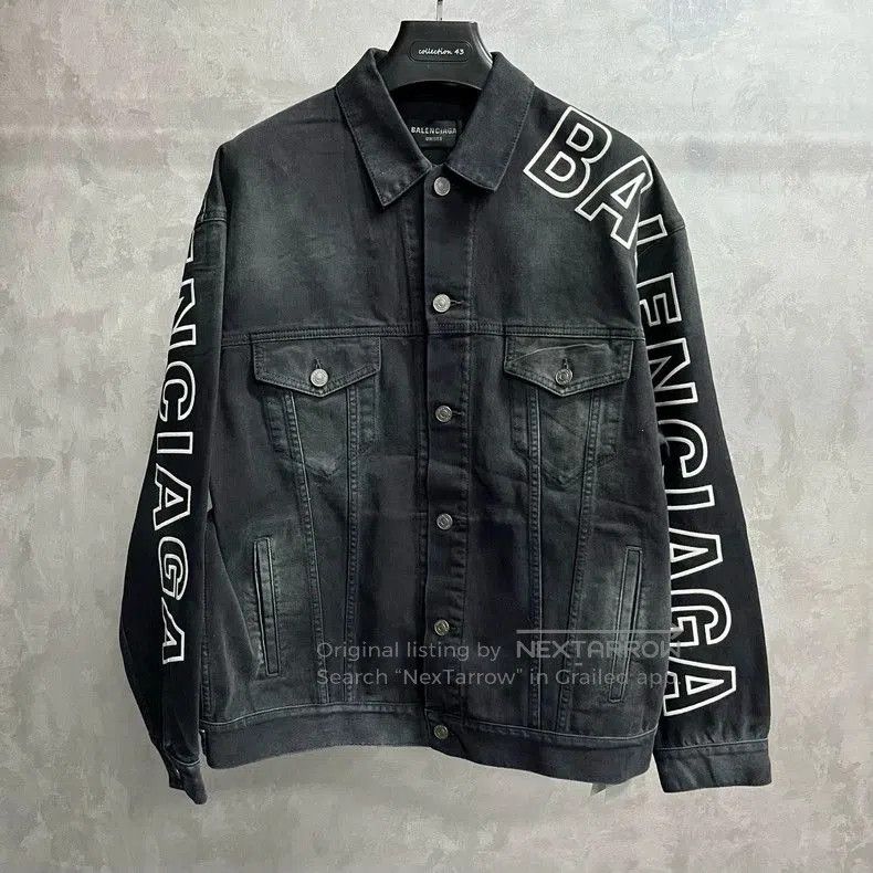 Balenciaga Balenciaga Black Logo Denim Jacket. Size US M / EU 48-50 / 2 - 1 Thumbnail