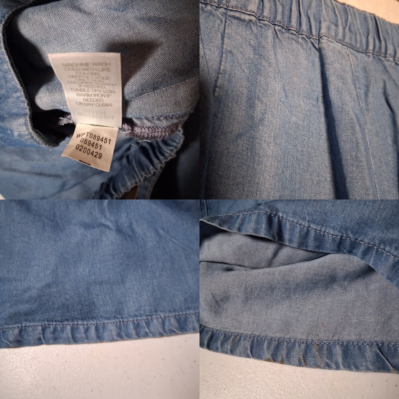 J. Jill J. Jill Denim Jeans XS Lightweight Chambray Blue Tencel Lyocell Read Wide-Leg Spring Summer Womens Size 26" / US 2 / IT 38 - 8 Thumbnail