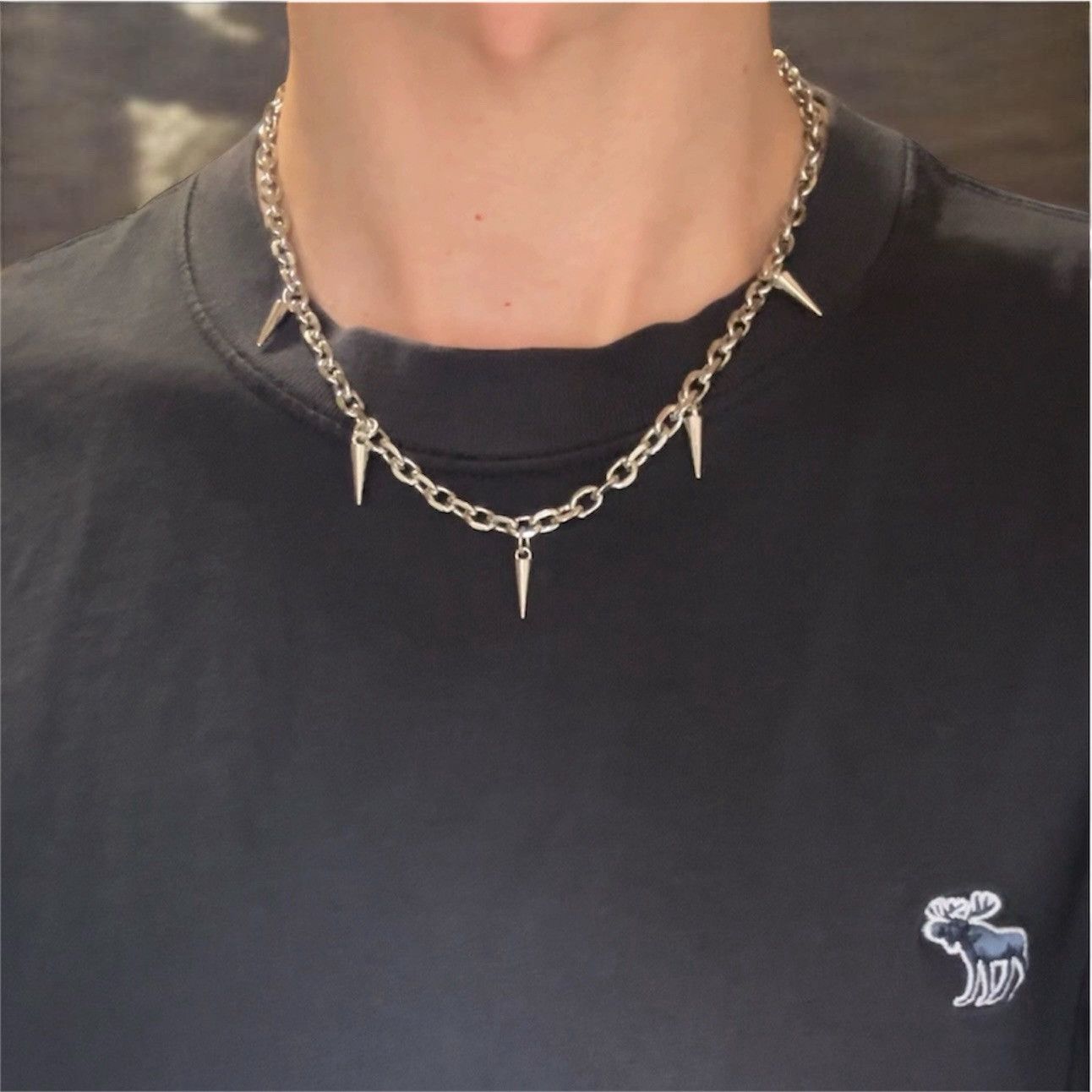 Other Spike Link Chain Necklace for Men Women Punk Hip Hop Unisex Size ONE SIZE - 7 Thumbnail