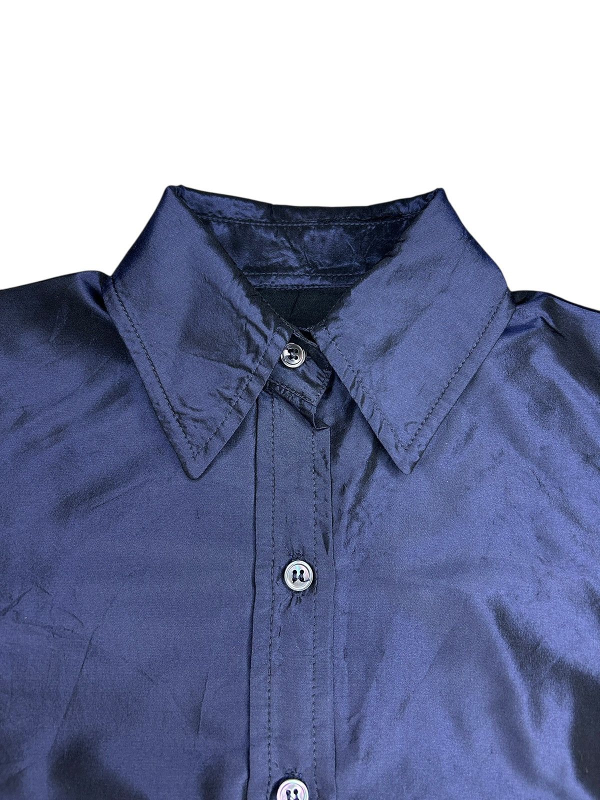 Paul Harnden Shoemakers Metallic Silk Button Up Shirt Size XS / US 0-2 / IT 36-38 - 4 Thumbnail
