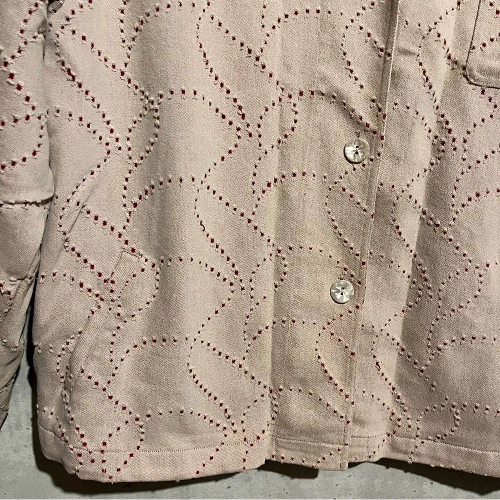Other CJ Banks Shirt Jacket Size 1X Beige Red Preppy Stretch Size XL / US 12-14 / IT 48-50 - 2 Thumbnail