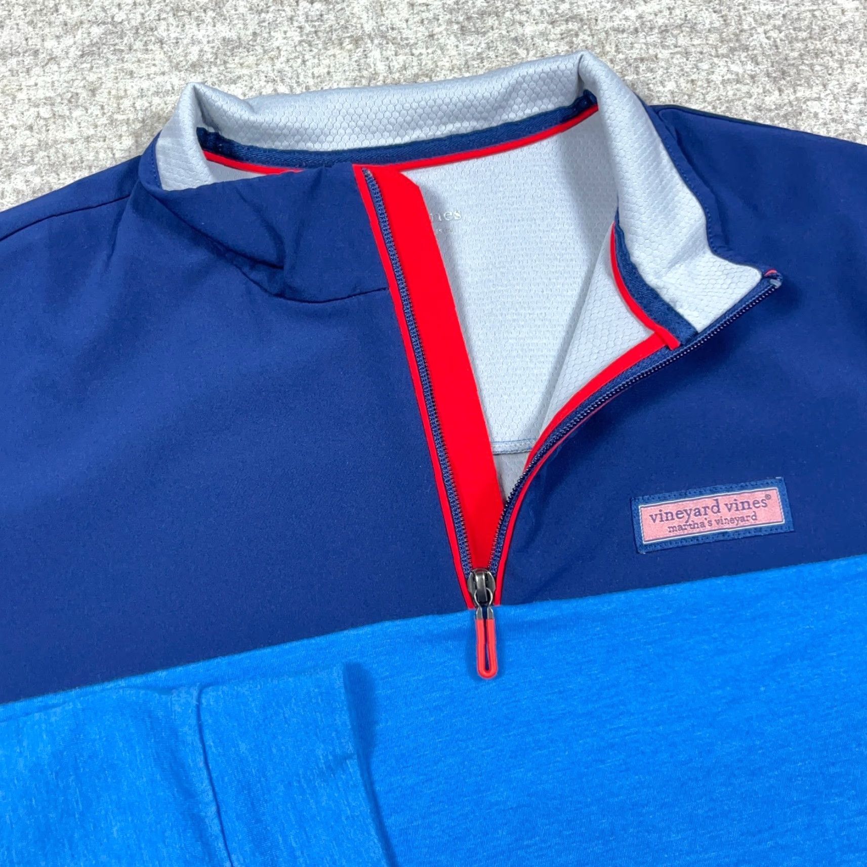Vineyard Vines VINEYARD VINES Sweater Men M Blue Pullover 1/4 Zip Performance Colorblock Logo Size US M / EU 48-50 / 2 - 3 Thumbnail