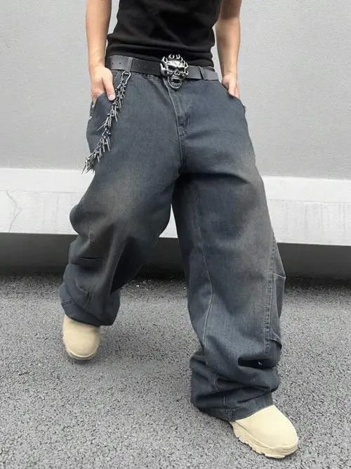 Japanese Brand × Vintage Washed Baggy Denim Jeans Loose fit Size US 32 / EU 48 - 4 Thumbnail