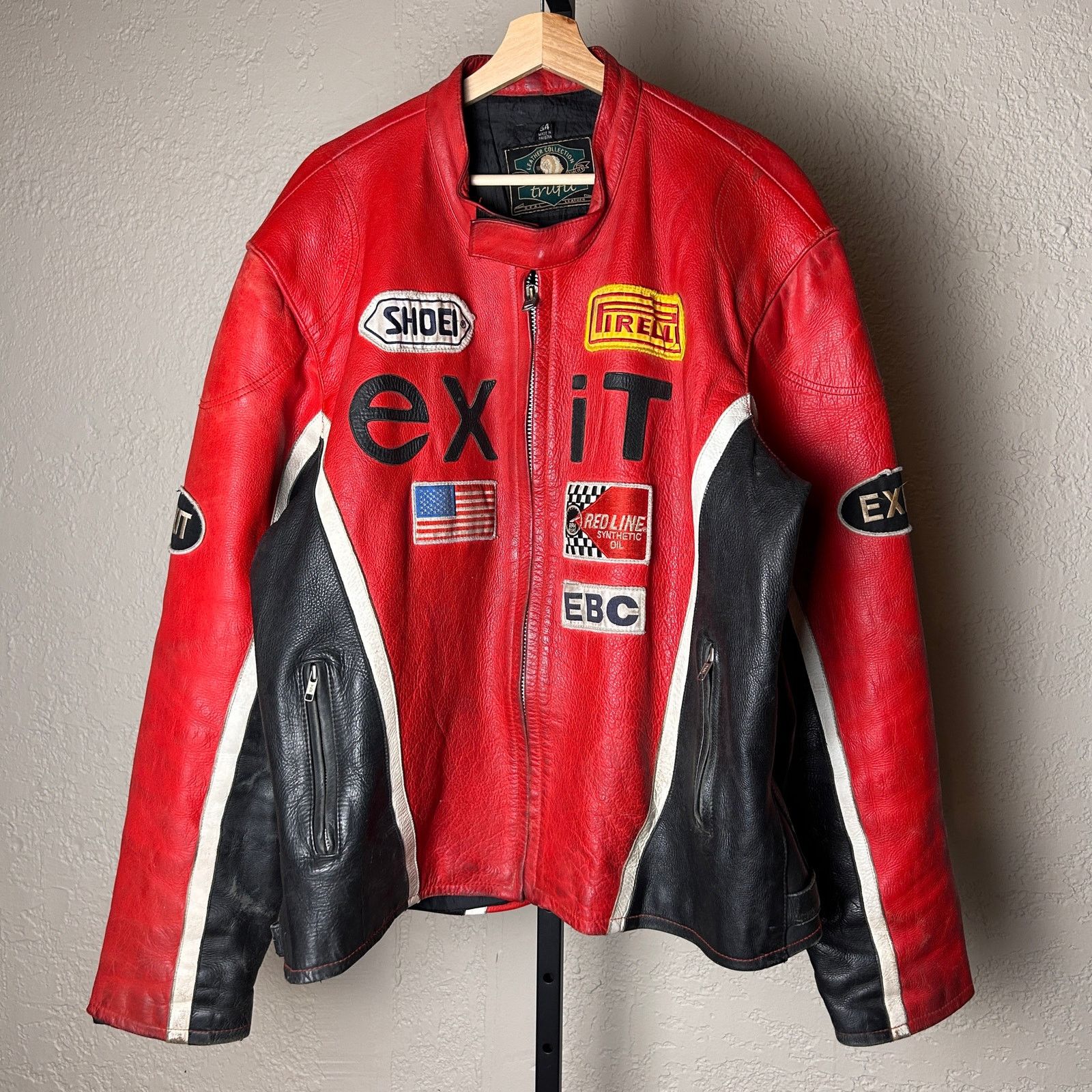 Other Vintage Pirelli Real Leather Racing Jacket Exit 7 Sz 54 XXL Size US XXL / EU 58 / 5 - 1 Thumbnail