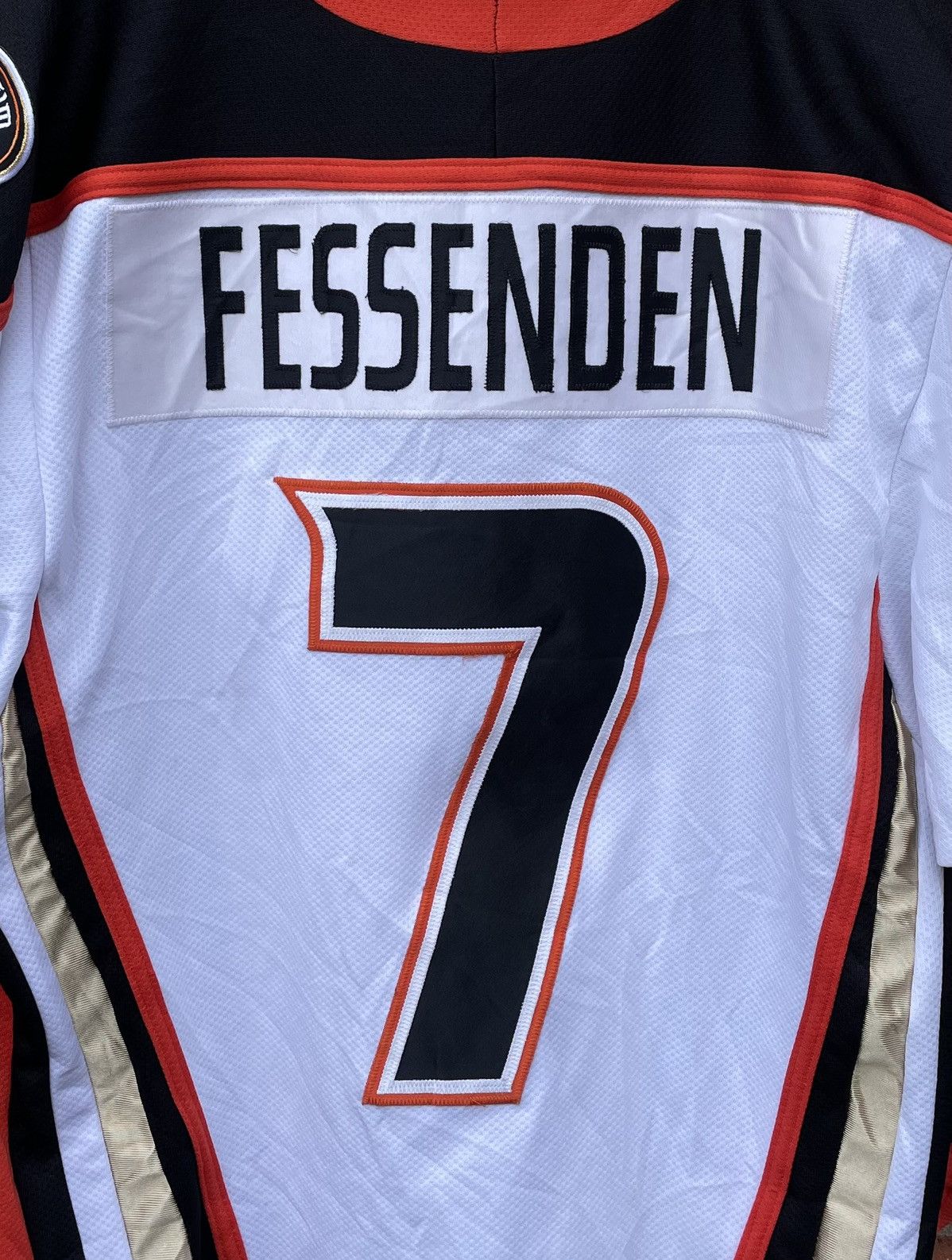 rare K1 Anaheim Ducks #7 Logan Fessenden Sewn Hockey Jersey