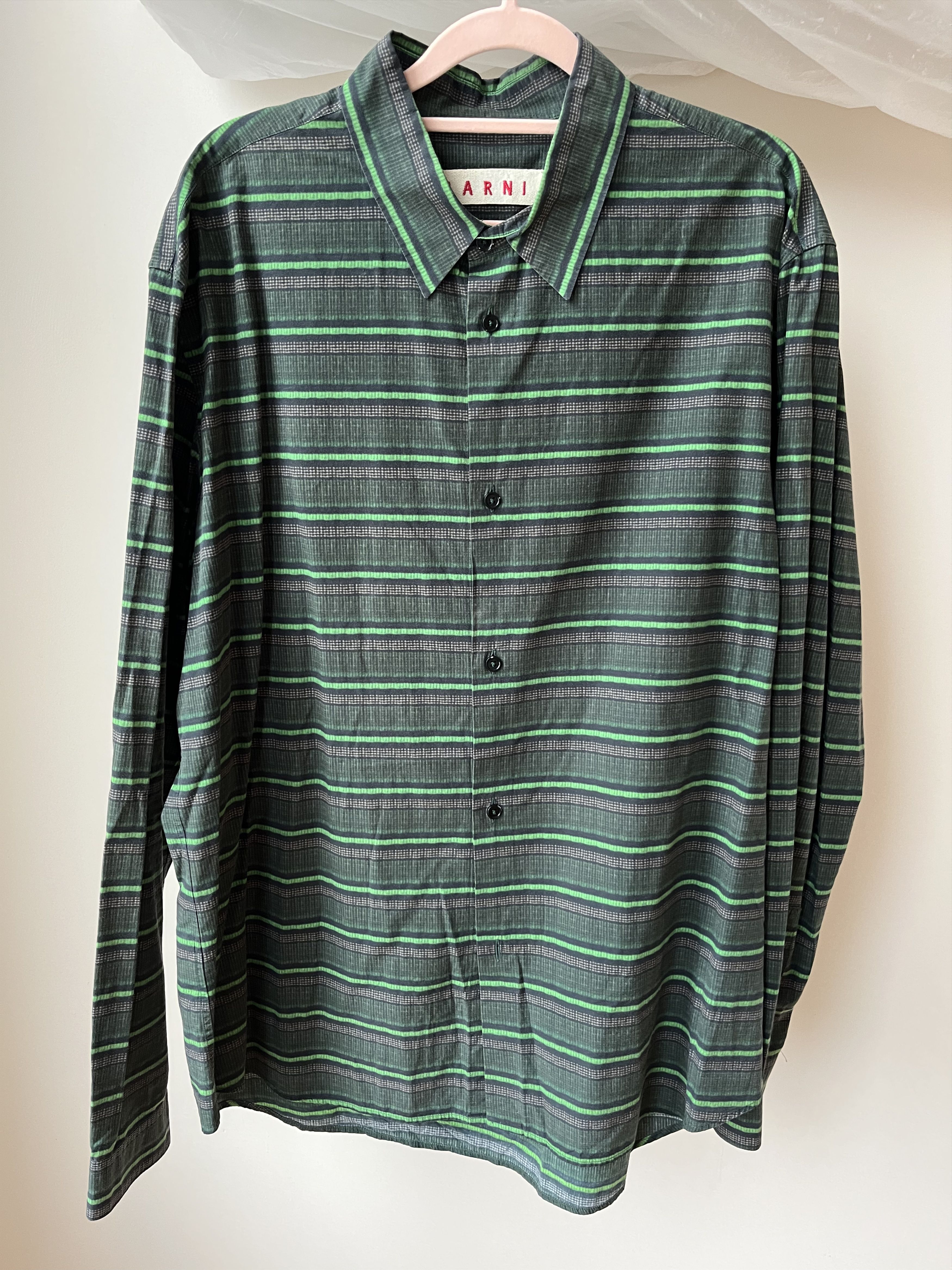 Marni Marni green printed pattern shirt Size US L / EU 52-54 / 3 - 2 Thumbnail