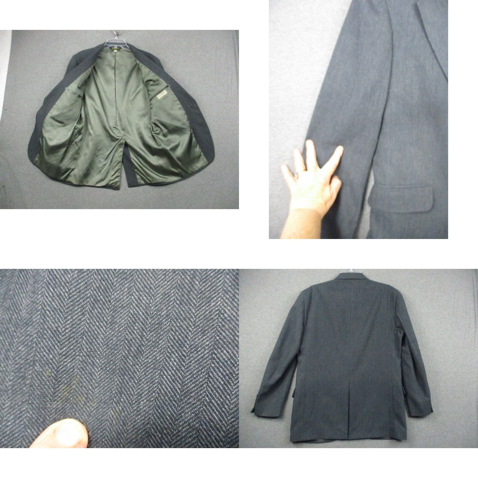 Vintage VINTAGE LL Bean Men's 40R Sport Coat 2-Button Charcoal Blazer Jacket Double Vent Size 40R - 8 Thumbnail