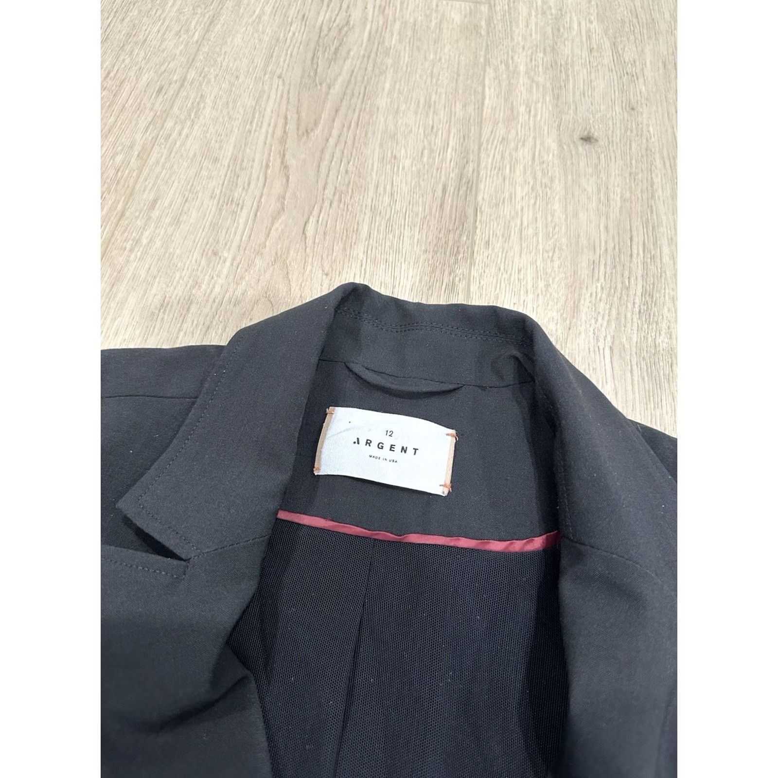 Vintage Argent Blazer Coat Jacket One-Button Black Wool Size 12 Women USA Dressy Casual Workwear Long Sleeve Size XL / US 12-14 / IT 48-50 - 5 Thumbnail