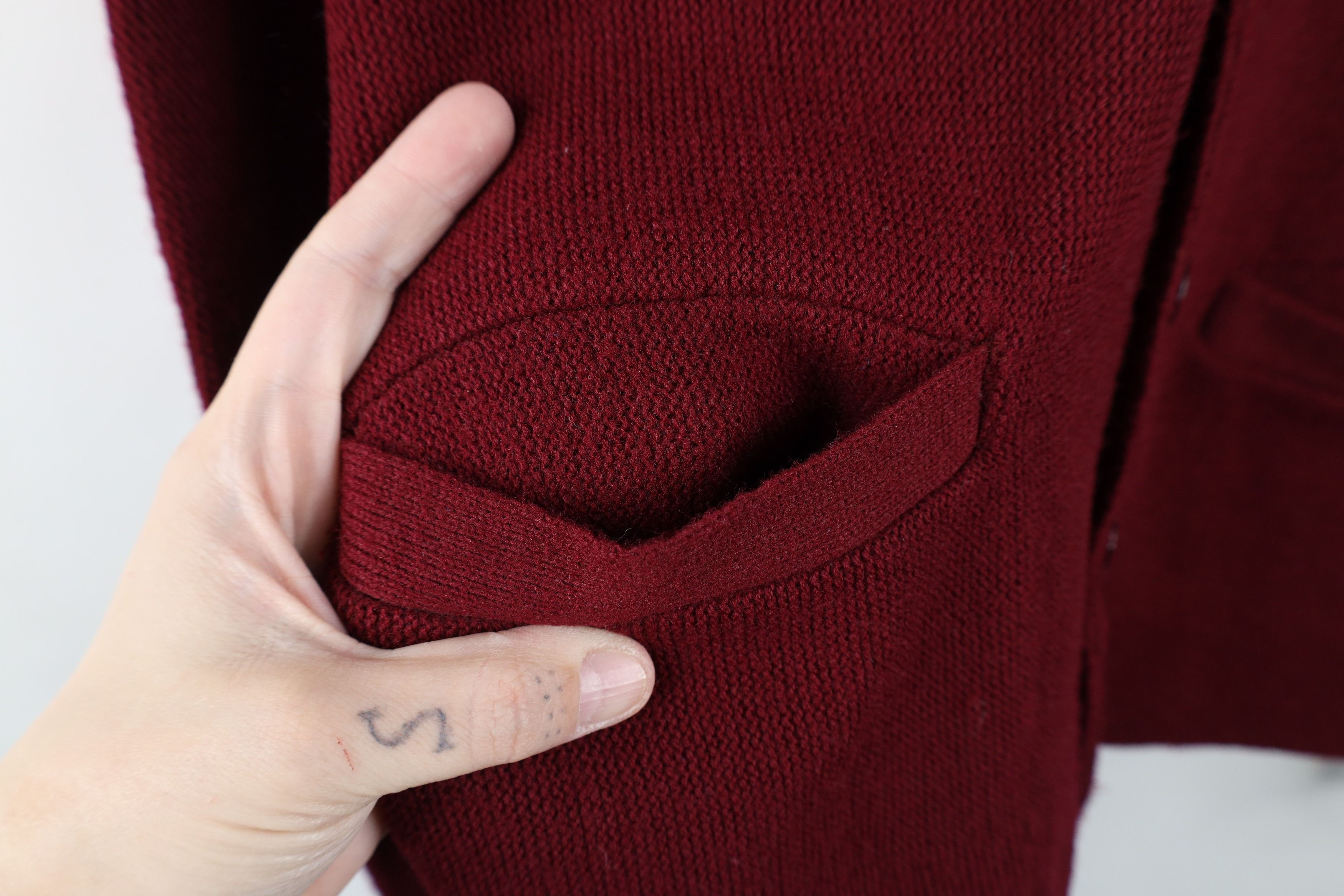 Vintage Vintage 60s Streetwear Knit Cardigan Sweater Burgundy USA Size US M / EU 48-50 / 2 - 7 Thumbnail