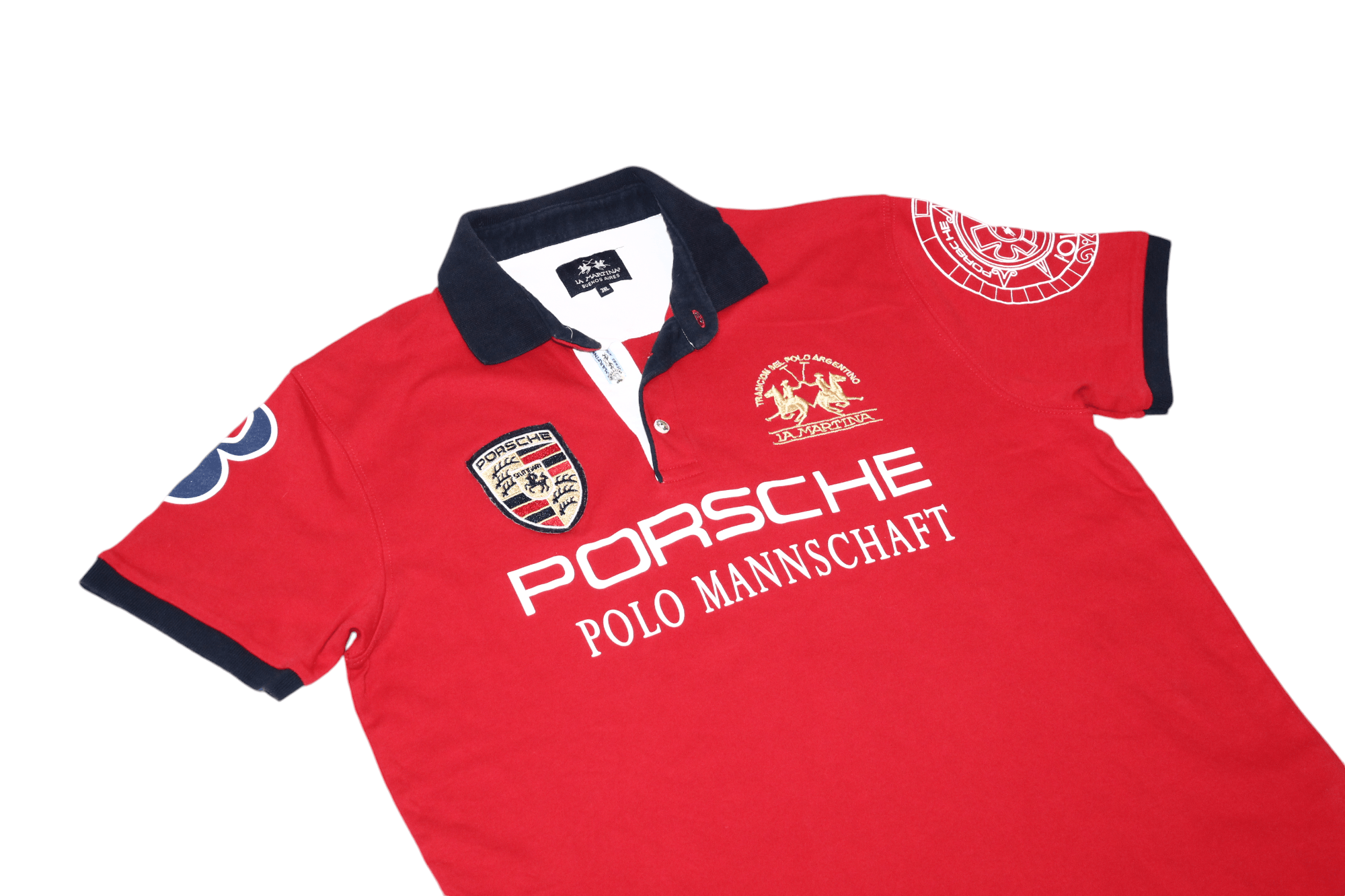 La Martina × Porsche Design VTG La Martina x Porsche Polo Team Big Logo Polo Shirt Size US XL / EU 56 / 4 - 8 Thumbnail