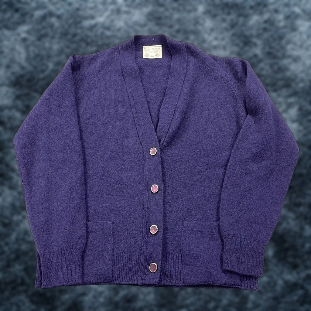 Vintage VINTAGE Murray Brothers Cardigan Sweater Womens 38 Purple Wool Scotland Mens Womens Girls Boys Size M / US 6-8 / IT 42-44 - 1 Thumbnail
