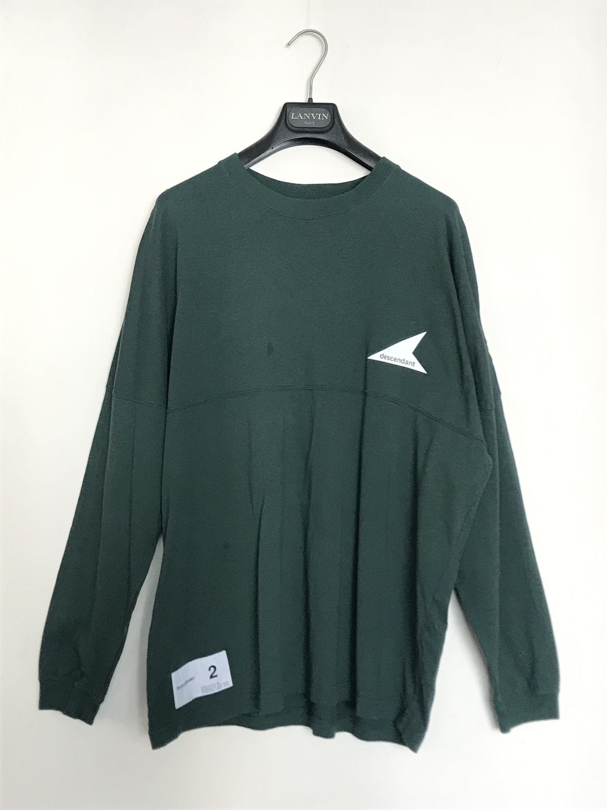 image of Descendant Logo Long Sleeve T-Shirt in Green, Men's (Size Medium)