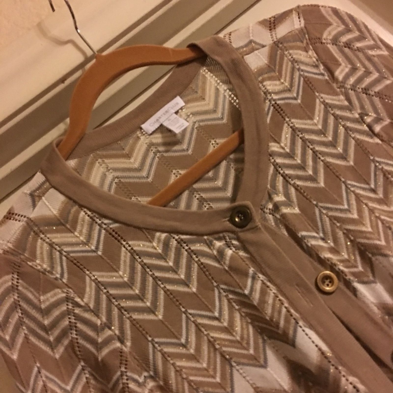 Other Charter Club metallic chevron print cardigan Size XL / US 12-14 / IT 48-50 - 5 Thumbnail