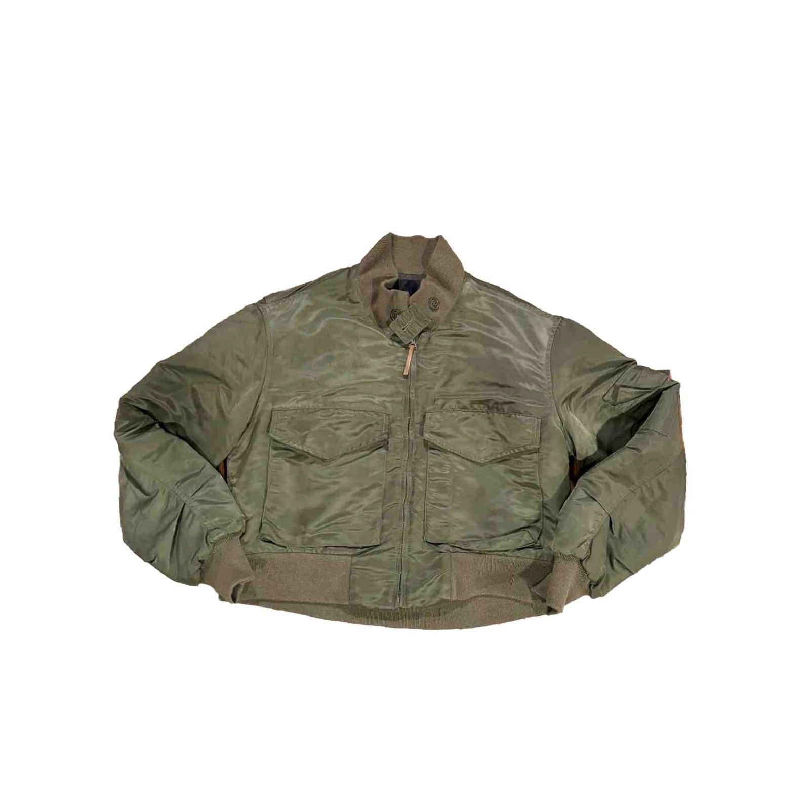 Nili Lotan NILI LOTAN Jacket Nylon Bomber XS Army Green Womens Short Vintage? (No N/A) Size XS / US 0-2 / IT 36-38 - 4 Thumbnail