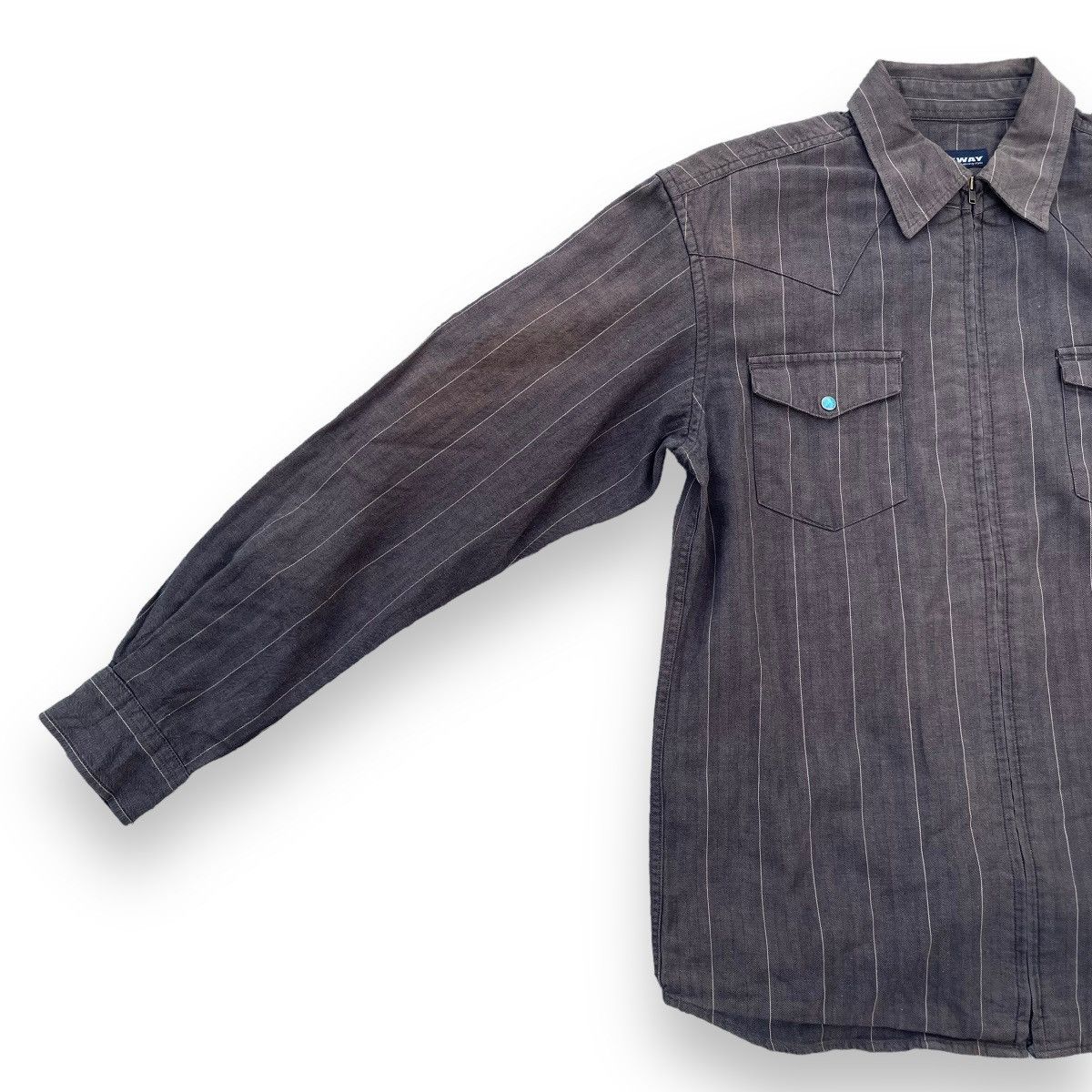 Issey Miyake 🇯🇵 VINTAGE FINWAY STRIPES FULL ZIP JACKET Size US L / EU 52-54 / 3 - 4 Thumbnail