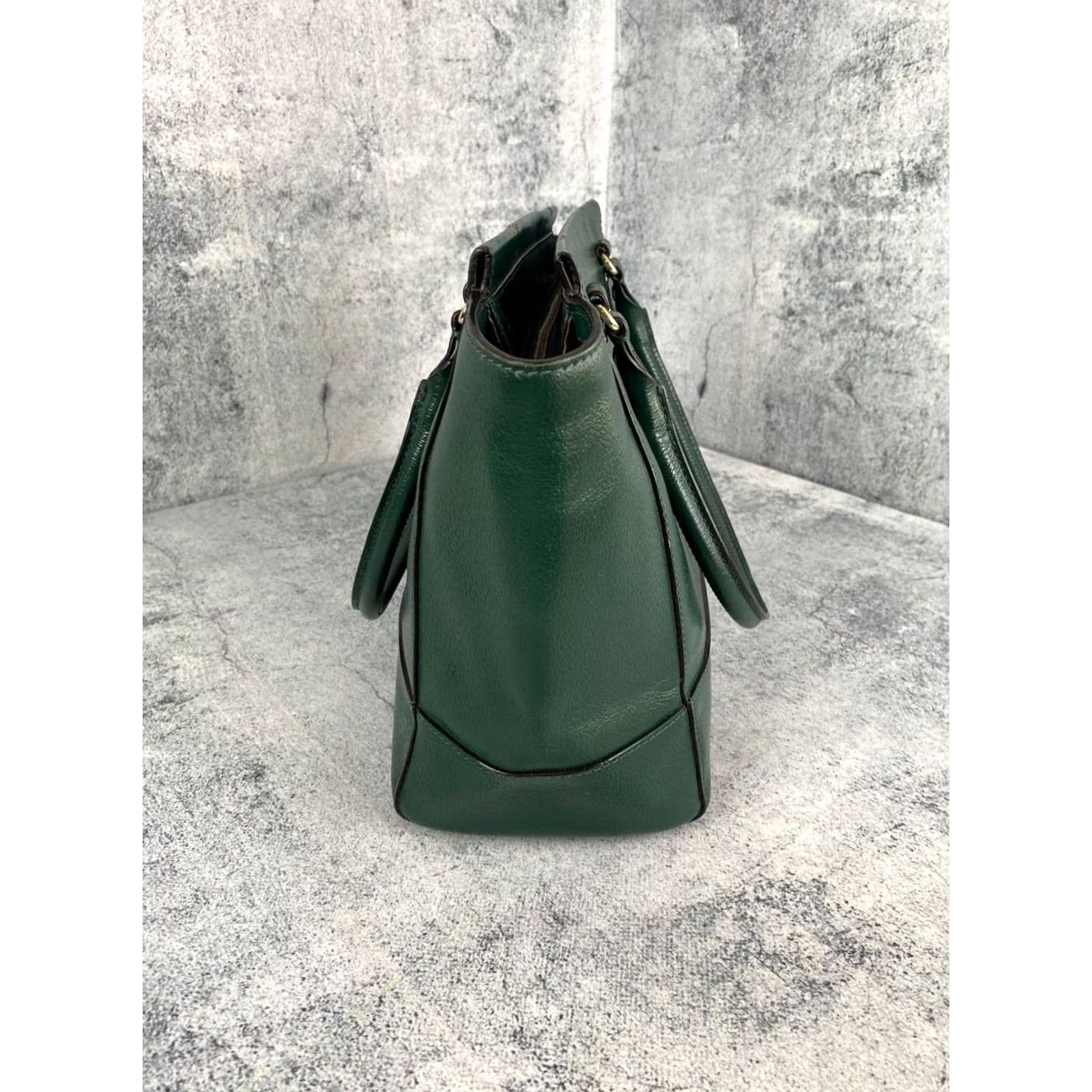 Vintage kate spade new york Handbag Green Double Handles Outdoor Tote Bag Women Kate Spade New York Green Tote Bag with Zipper Adjustable Strap Size ONE SIZE - 4 Thumbnail