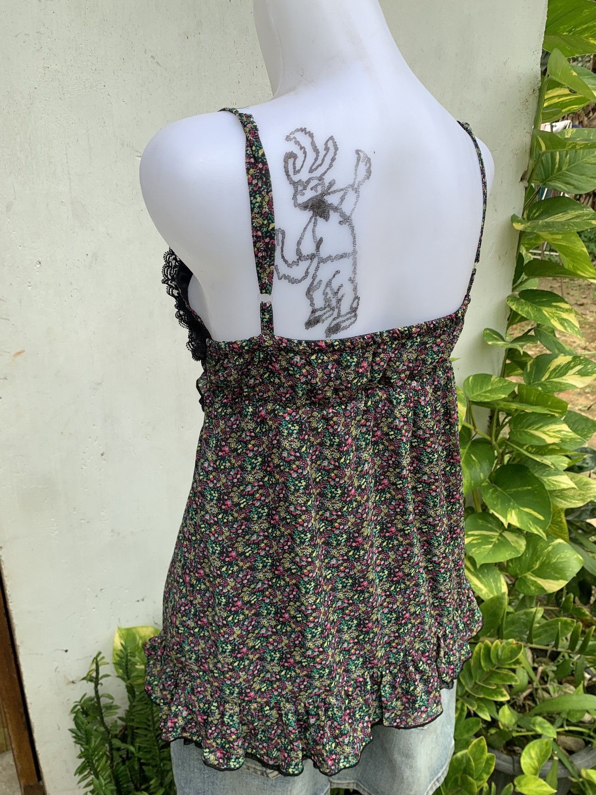Japanese Brand × Seditionaries y2k ce2 Japan Ruffle Lace Trim Cami Tank Mesh Top Size M / US 6-8 / IT 42-44 - 4 Thumbnail