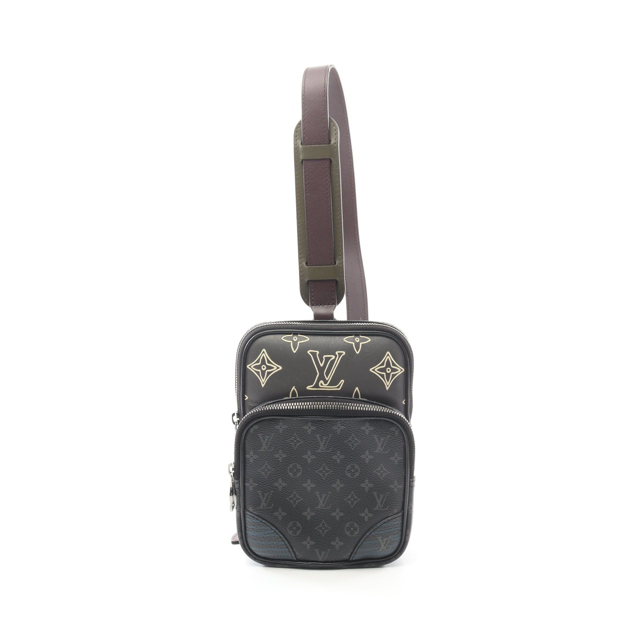 Louis Vuitton Amazon Sling Bag Monogram Eclipse Body Leather Black