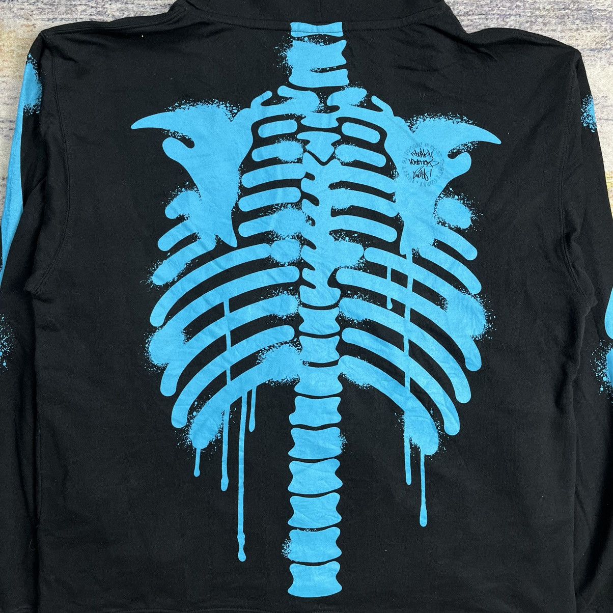 Japanese Brand Freaky massive skeleton full zip thumbhole zip hoodie Size US XL / EU 56 / 4 - 8 Thumbnail