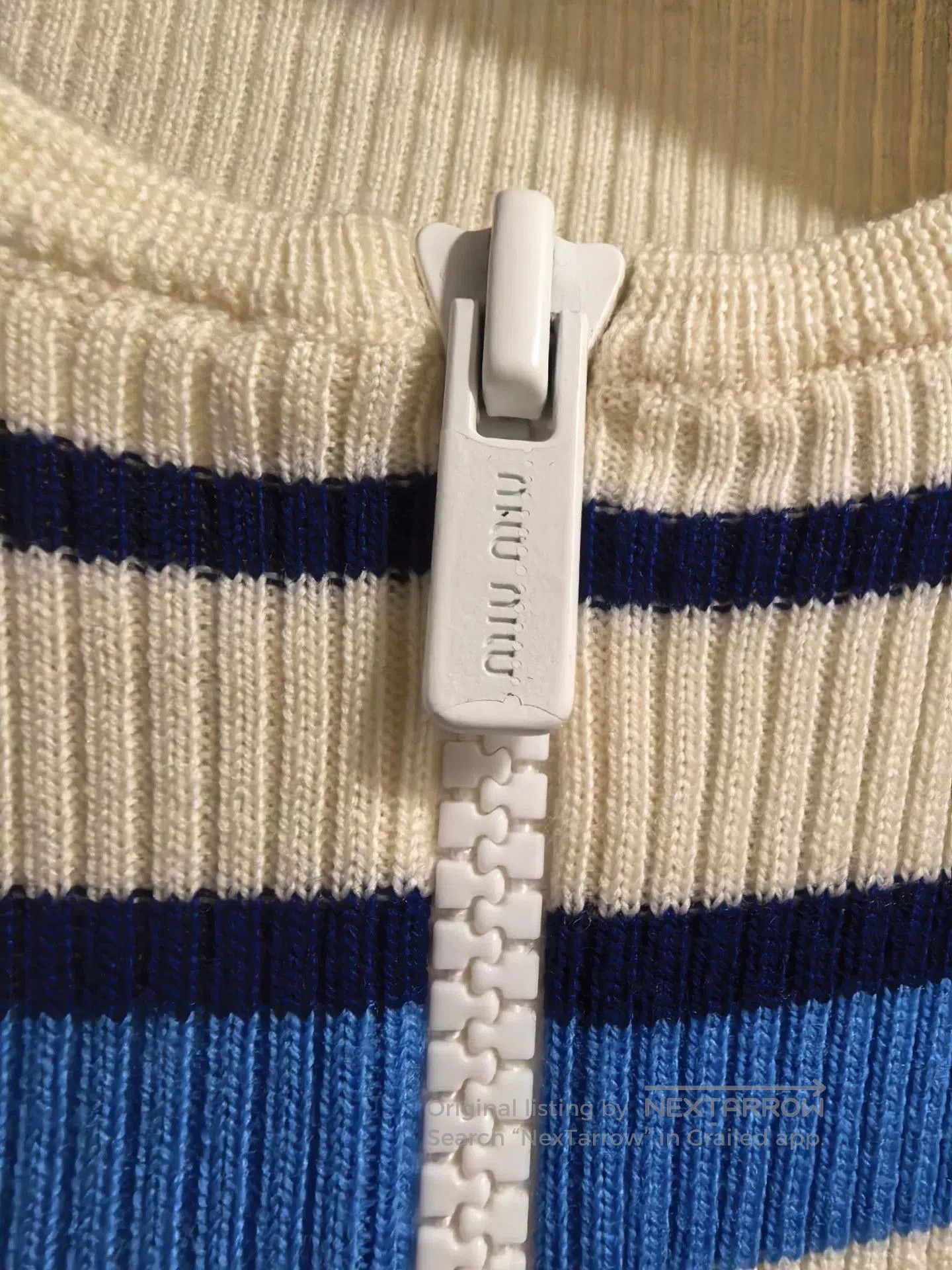 Miu Miu Miu Miu Blue White Striped Knit T. Size XL / US 12-14 / IT 48-50 - 4 Thumbnail