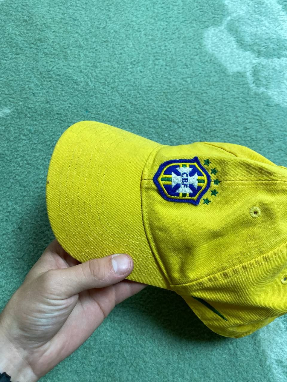 Nike Hats yellow Vintage Nike Cap Y2K big logo streetwear Size ONE SIZE - 4 Thumbnail