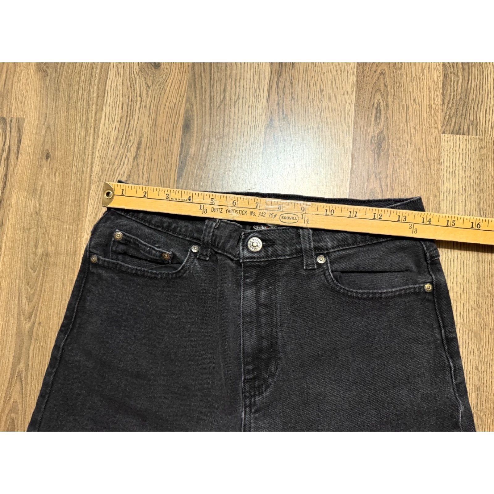 Vintage Style&Co. Jeans Women's 10 Black Denim Straight Leg Pockets 5-Pocket Design Vintage No Size 32" / US 10 / IT 46 - 6 Thumbnail