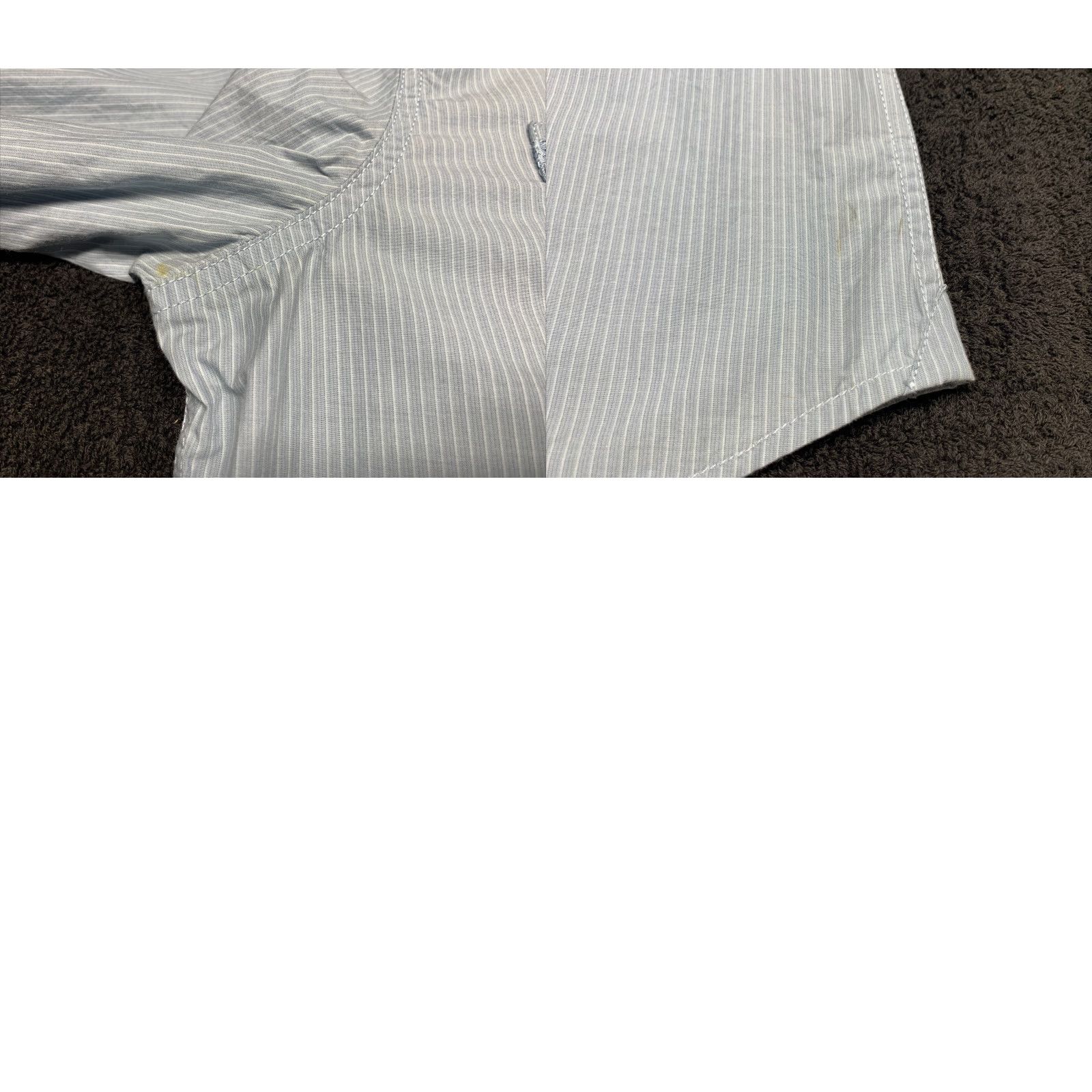 Vintage Rock & Republic Blue Striped Short Sleeve Button-Up Shirt Adult Large L Cotton Pockets Casual Mens Size US L / EU 52-54 / 3 - 8 Thumbnail