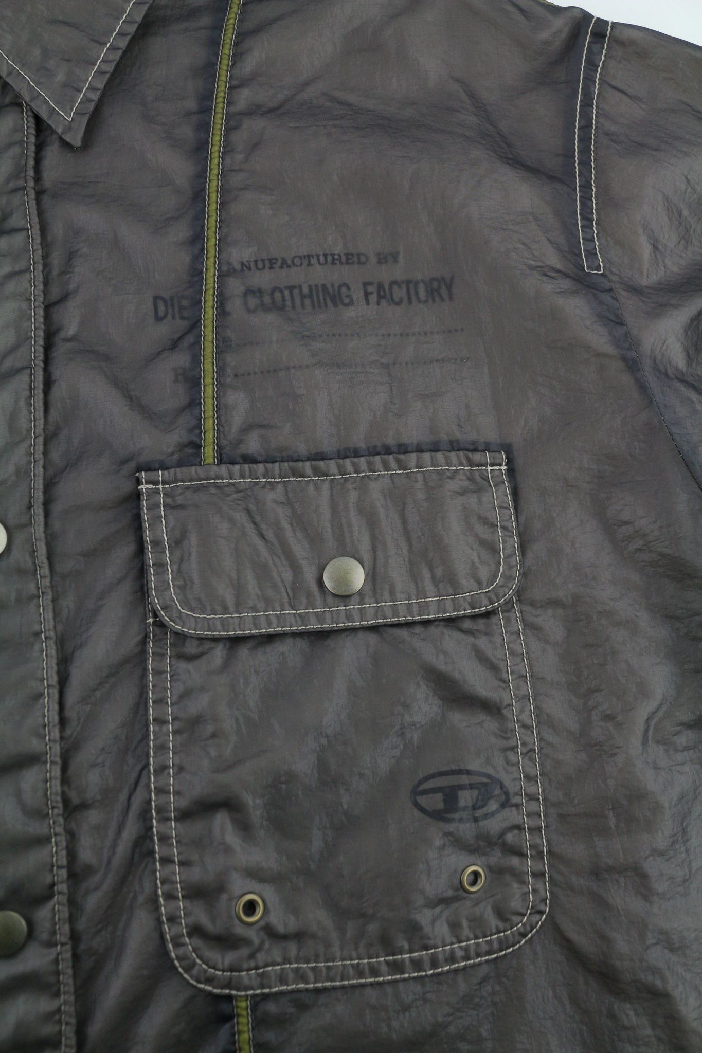 Diesel S-U24 L Snap Buttons Shiny Polo Collar Jacket 81738 Size US L / EU 52-54 / 3 - 7 Thumbnail