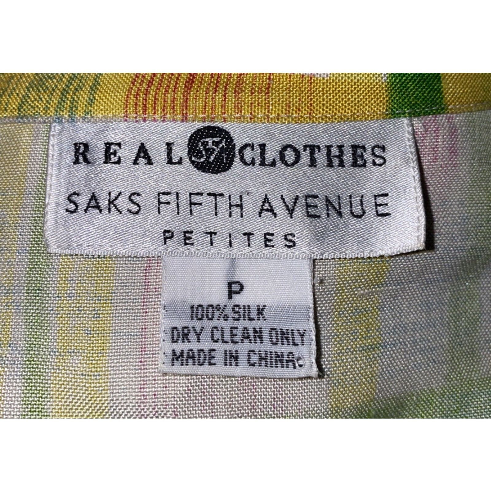 Saks Fifth Avenue Saks Fifth Avenue Silk Long Sleeve Shirt P Multicolor Button Up Woman Regular Casual Checkered Size S / US 4 / IT 40 - 6 Thumbnail