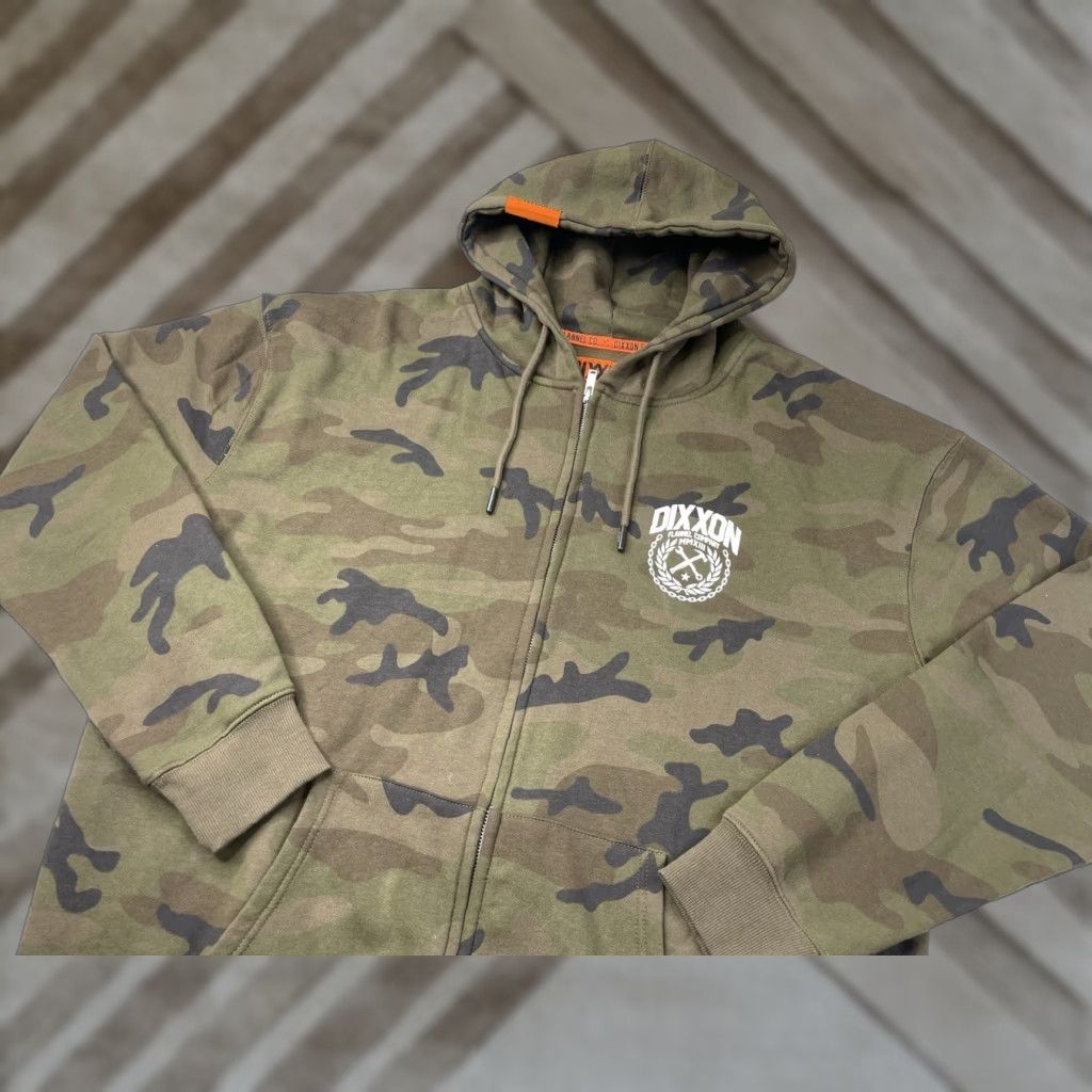 CO Dixxon Flannel Full Zip Camouflage Hoodie Sweatshirt Men’s XL Green Multicolor Graphic Print Hooded Pockets Army Biker Colorful Slong? Size US XL / EU 56 / 4 - 1 Thumbnail