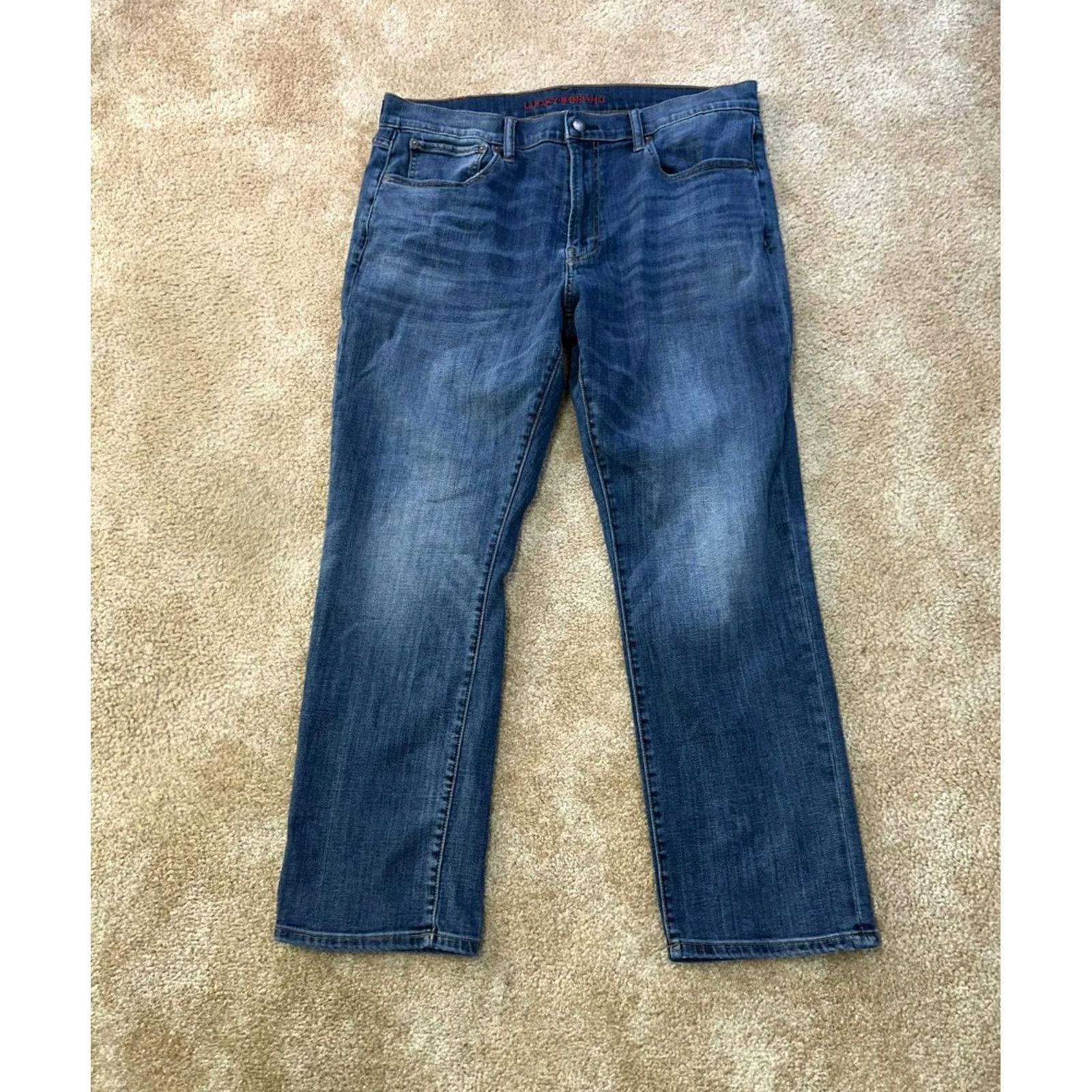 Lucky Brand Lucky Brand 223 Straight Jeans Men's 36x30 Blue Denim Pants Stretch Regular Rise Mid 5-Pocket Denim Color Blue Size US 36 / EU 52 - 2 Thumbnail
