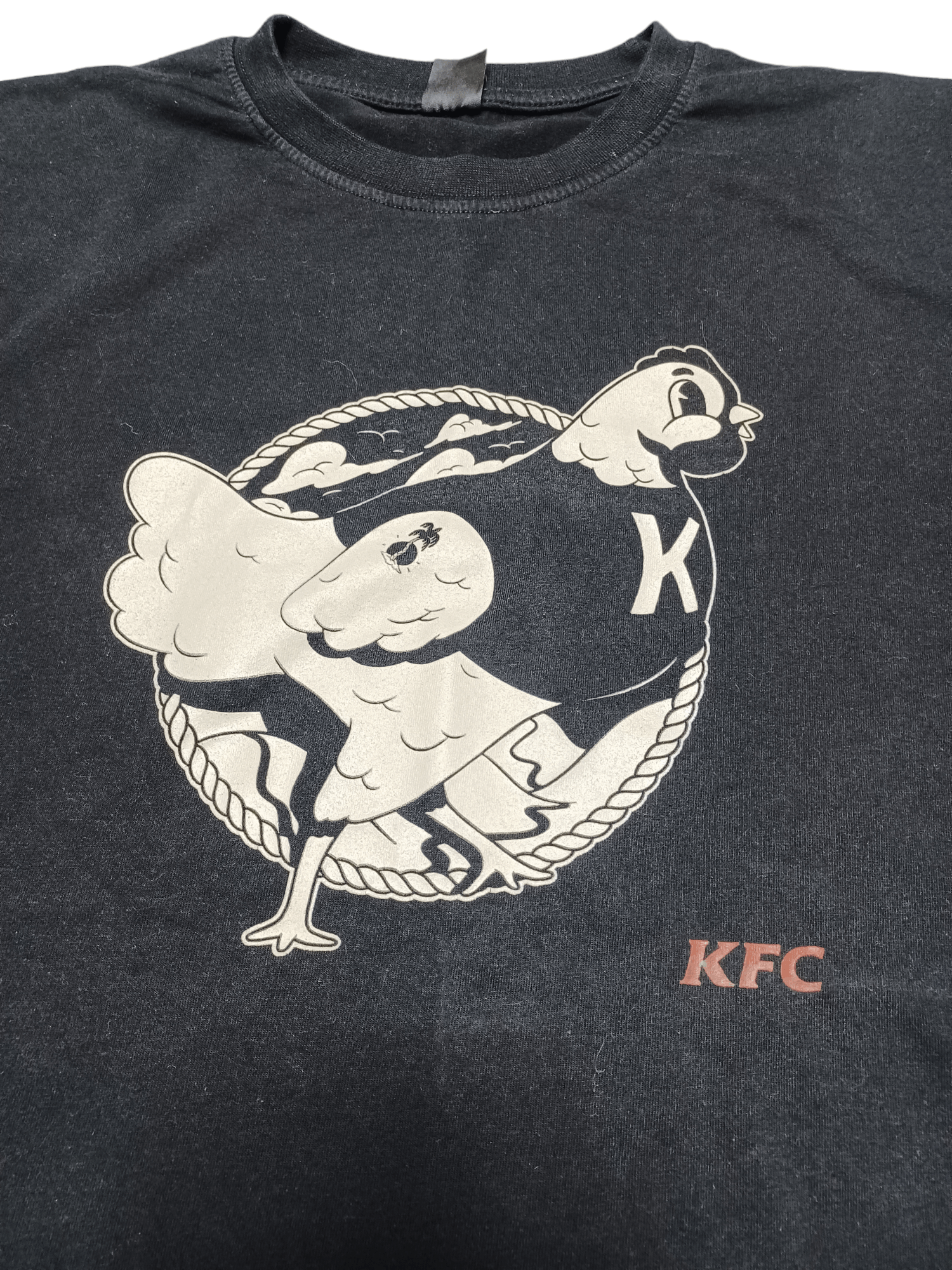 Other CRAZY KFC CHICKEN HUMOR JOKE ANIMAL TEE Y2K Size US L / EU 52-54 / 3 - 3 Thumbnail