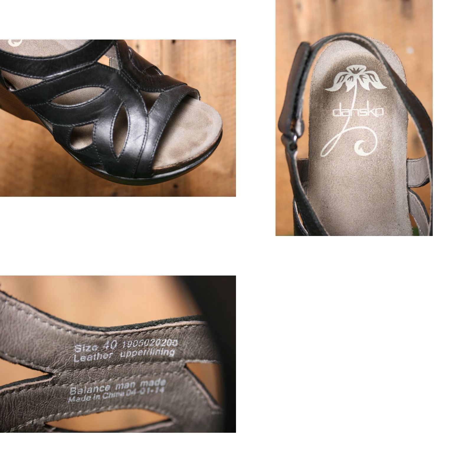 Dansko DANSKO Felicia Black Leather Wedge Heel Slingback Sandal US 9.5 Women's Sandal Strappy Leather Heel High 3-3.9 in Vintage? (No N/A) Size US 10 / IT 40 - 8 Thumbnail