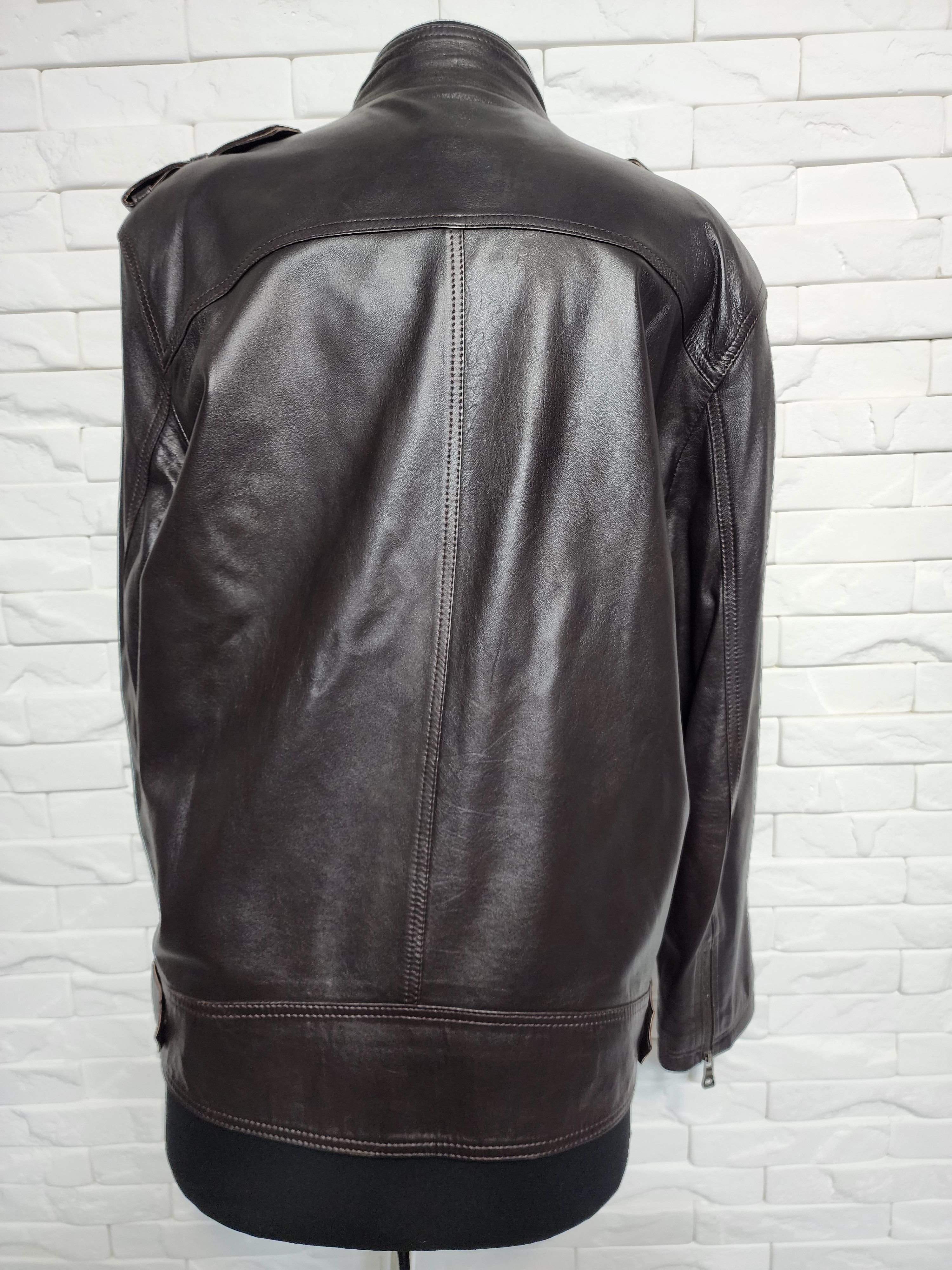 Uniqlo Brown Leather Jacket: Men's Sport Coat Size US L / EU 52-54 / 3 - 4 Thumbnail