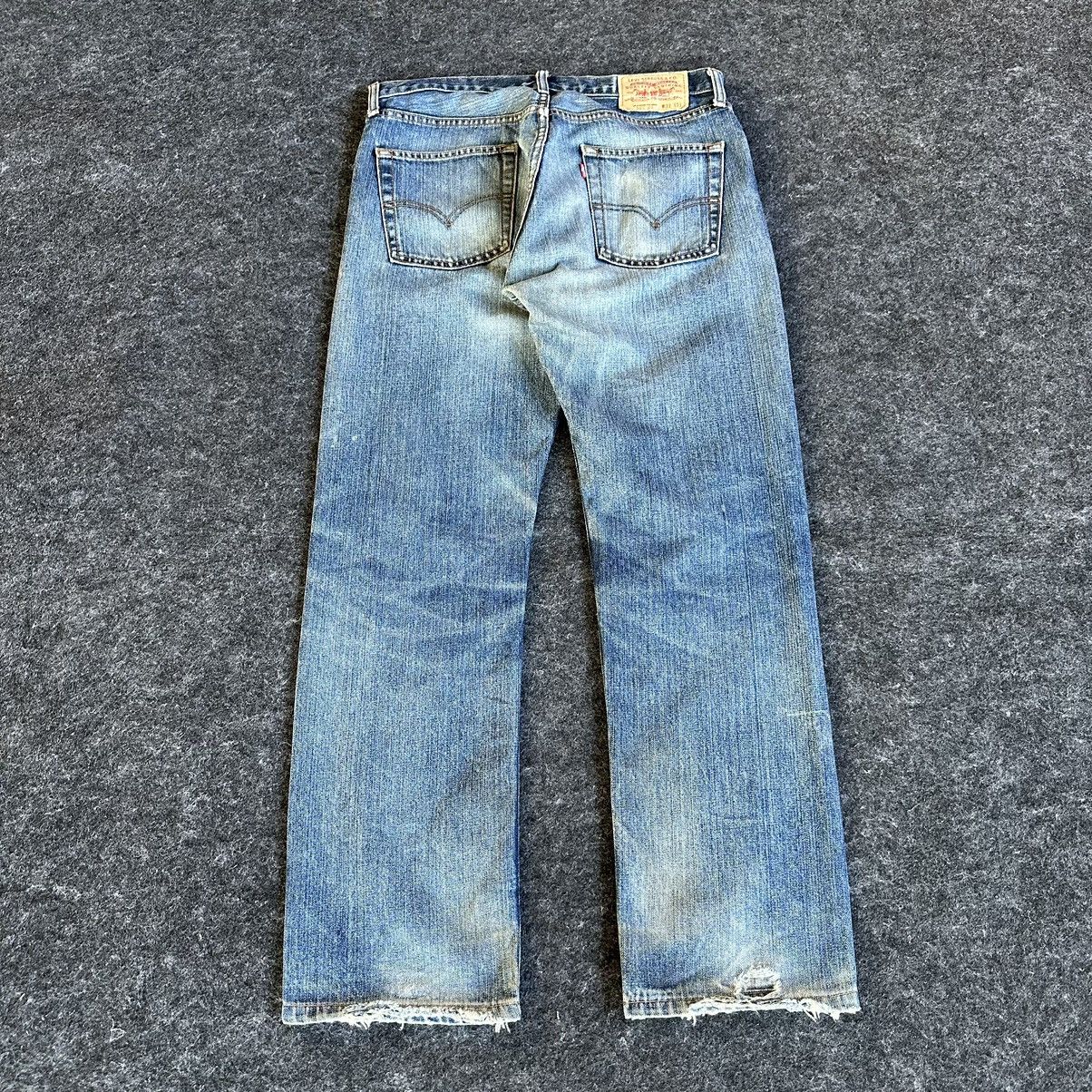 Levi's Levis 505 Distressed Blue Washed Vintage Denim 32x30 D578 Size US 32 / EU 48 - 7 Thumbnail