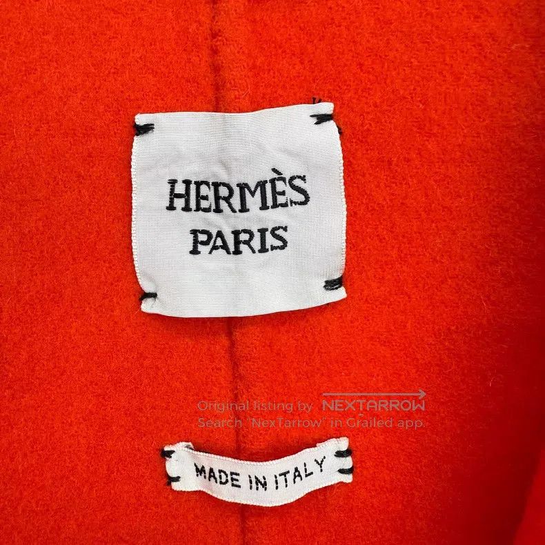 Hermes Hermes Orange Cashmere Belted Mid-length Trench Coat Size XS / US 0-2 / IT 36-38 - 3 Thumbnail