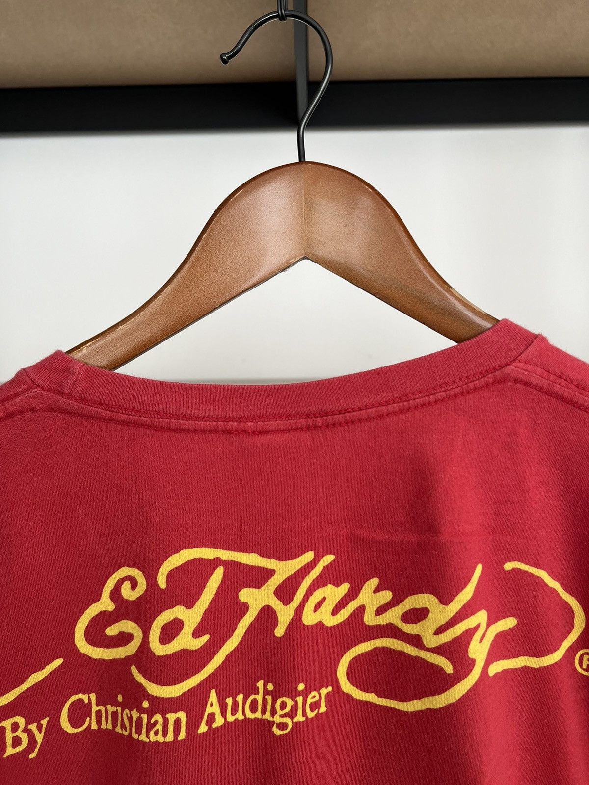 Ed Hardy Ed Hardy Christian Audigier Eagle Skull Y2k Red T-shirt Size US L / EU 52-54 / 3 - 15 Thumbnail