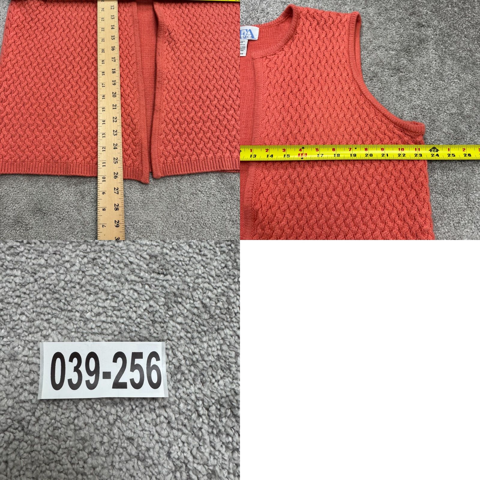 Vintage VINTAGE BFA Classic Open Front Crochet Vest Sweater Womens XL Coral Pink Acrylic Size XL / US 12-14 / IT 48-50 - 8 Thumbnail
