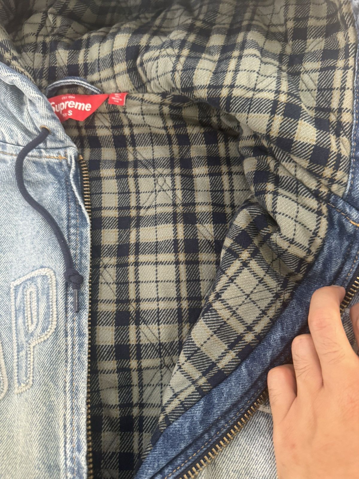 Supreme Supreme Reflective Arc Hooded Work Jacket Denim Sz S used Size US S / EU 44-46 / 1 - 6 Thumbnail