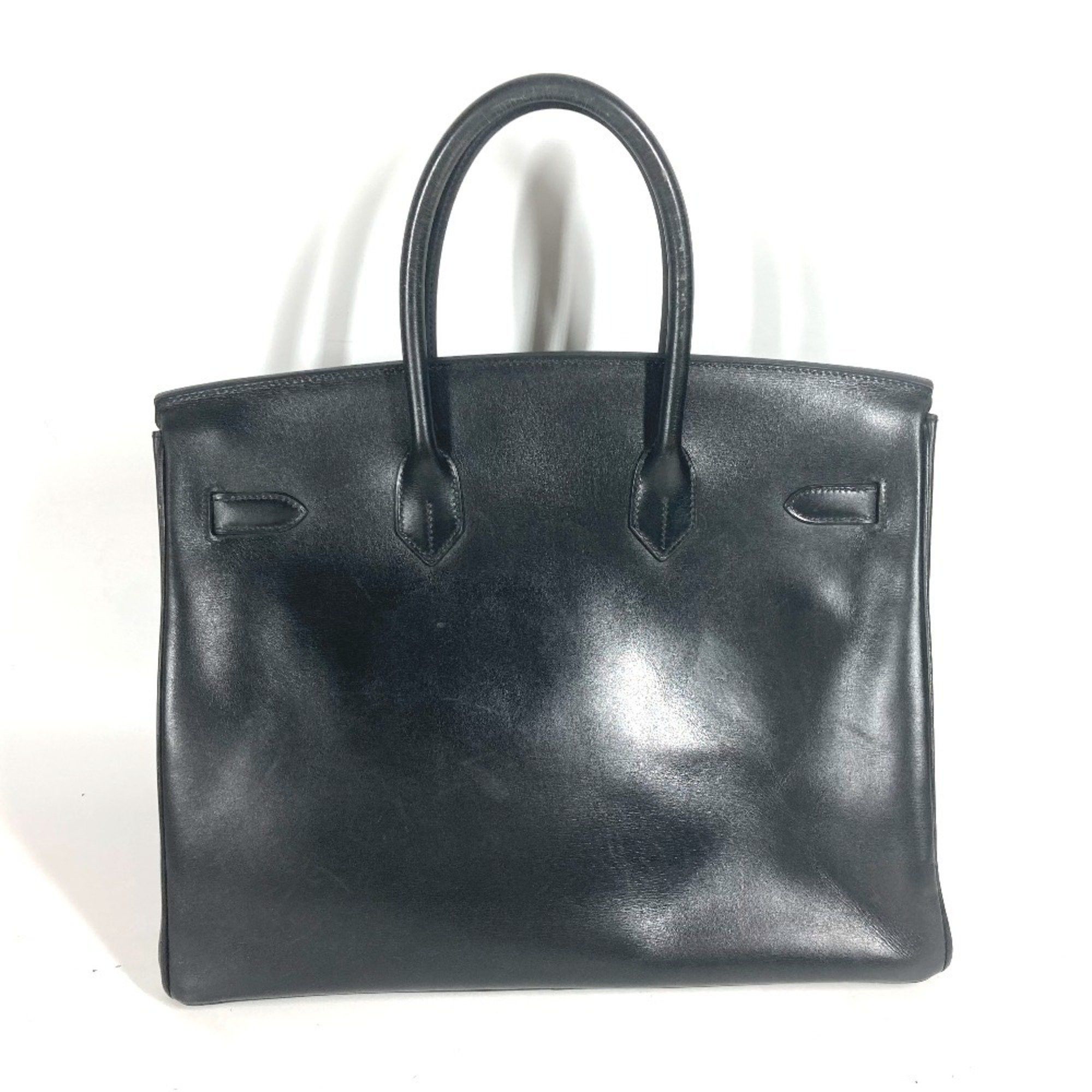 Hermes Tote Bag Birkin 35 Handbag Box Calf Women's Black G-240910-6