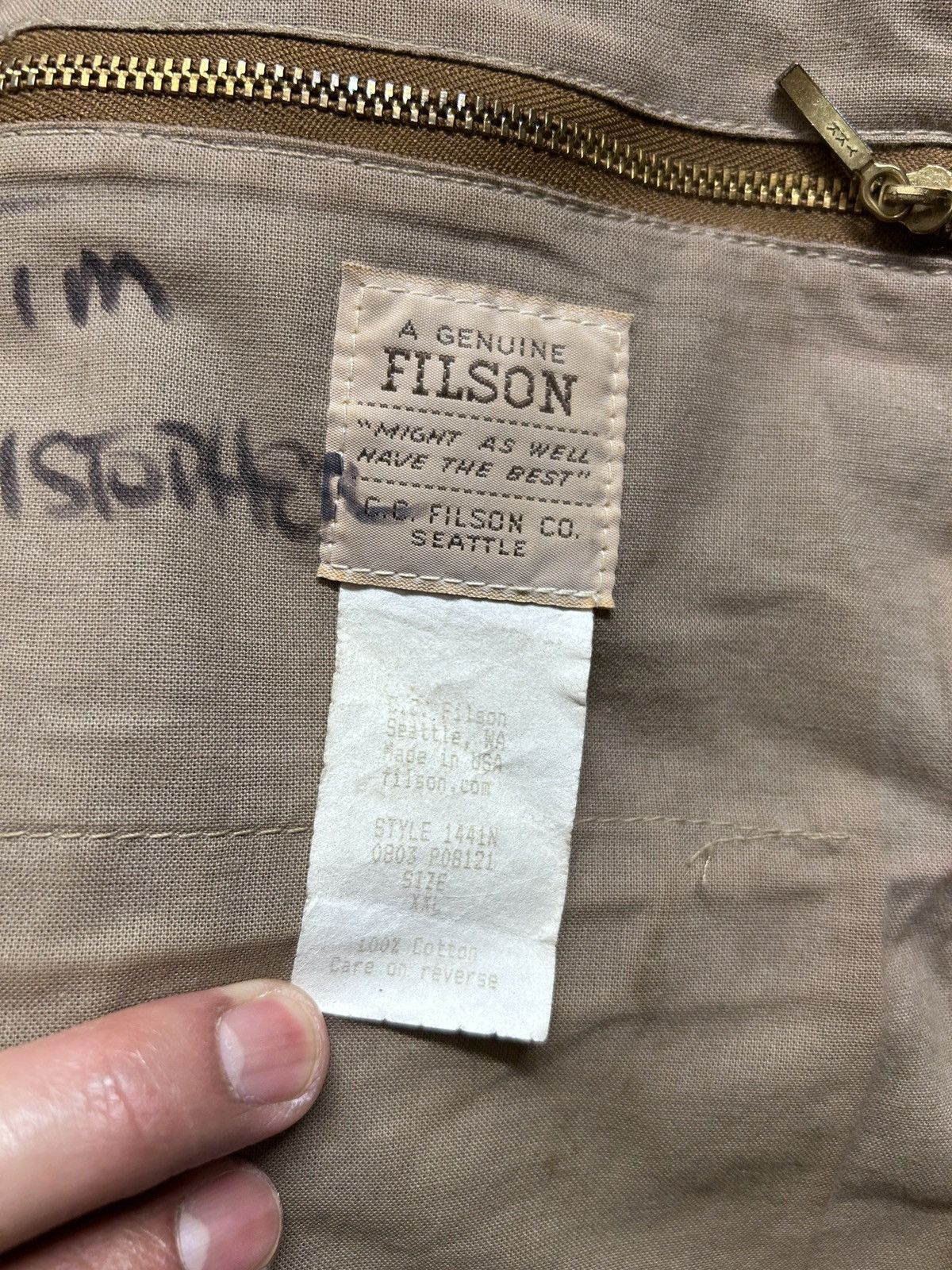 Filson VTG 2003 Filson Waxed Tin Cloth Filed Jacket Style 1441N Size US XXL / EU 58 / 5 - 6 Thumbnail