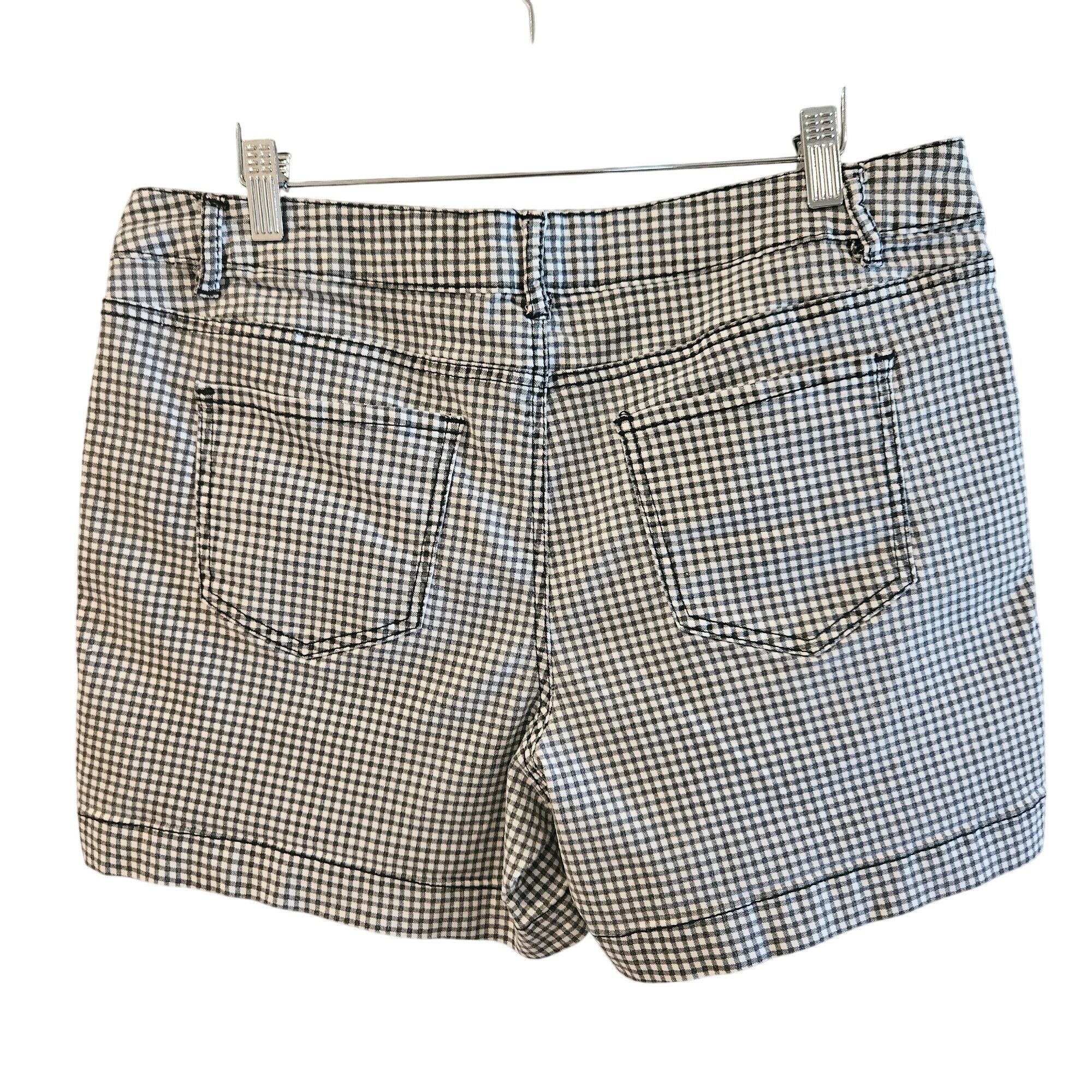 Other Artisan NY Womens Gingham Shorts 16 Black White Preppy Cotta Size 38" / US 16 / IT 52 - 4 Thumbnail