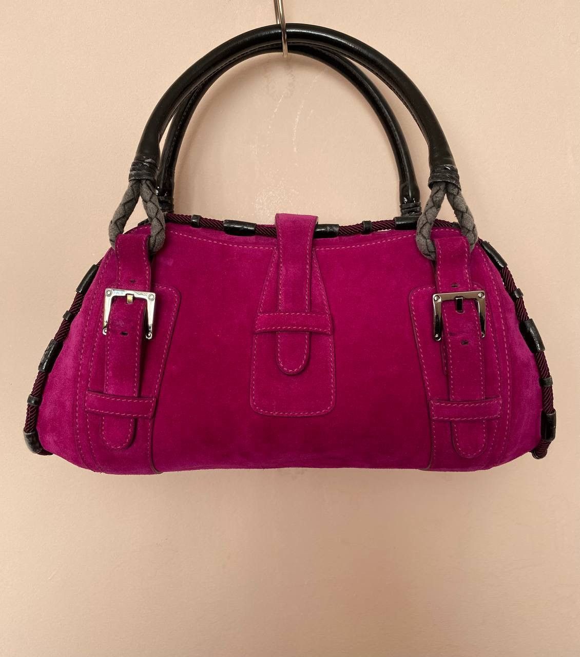 Loewe Loewe Suede Shoulder Bag Pink Size ONE SIZE - 7 Thumbnail