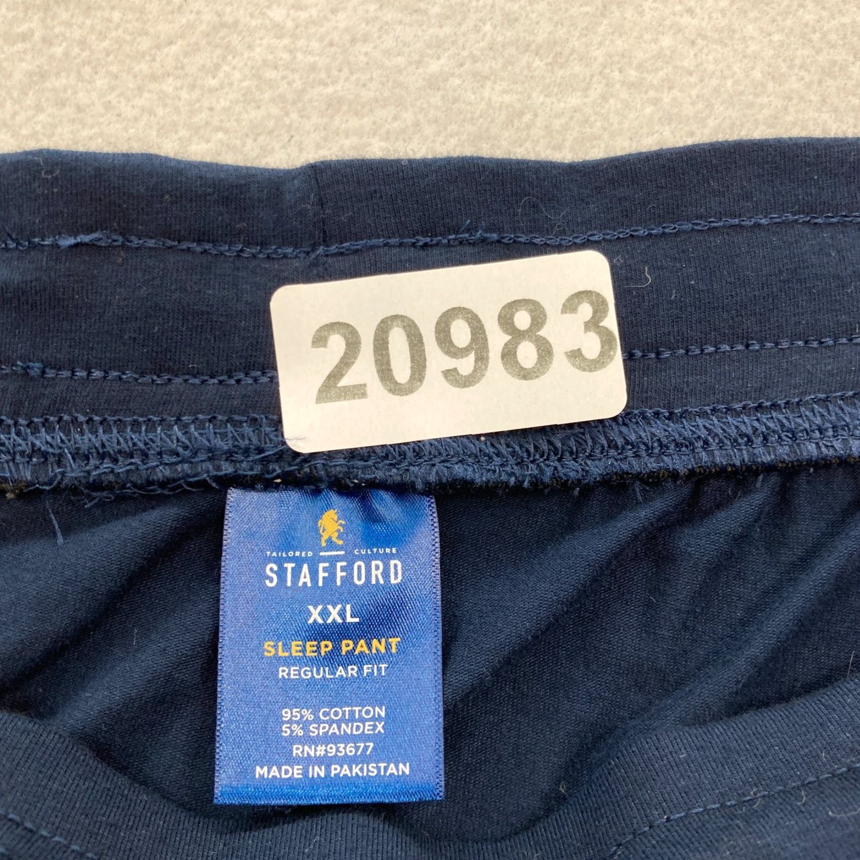 Stafford Stafford Pajama Pants Mens 2XL Blue Stretch Fabric Joggers Drawstring Tapered Clothing Size US 39 - 5 Thumbnail