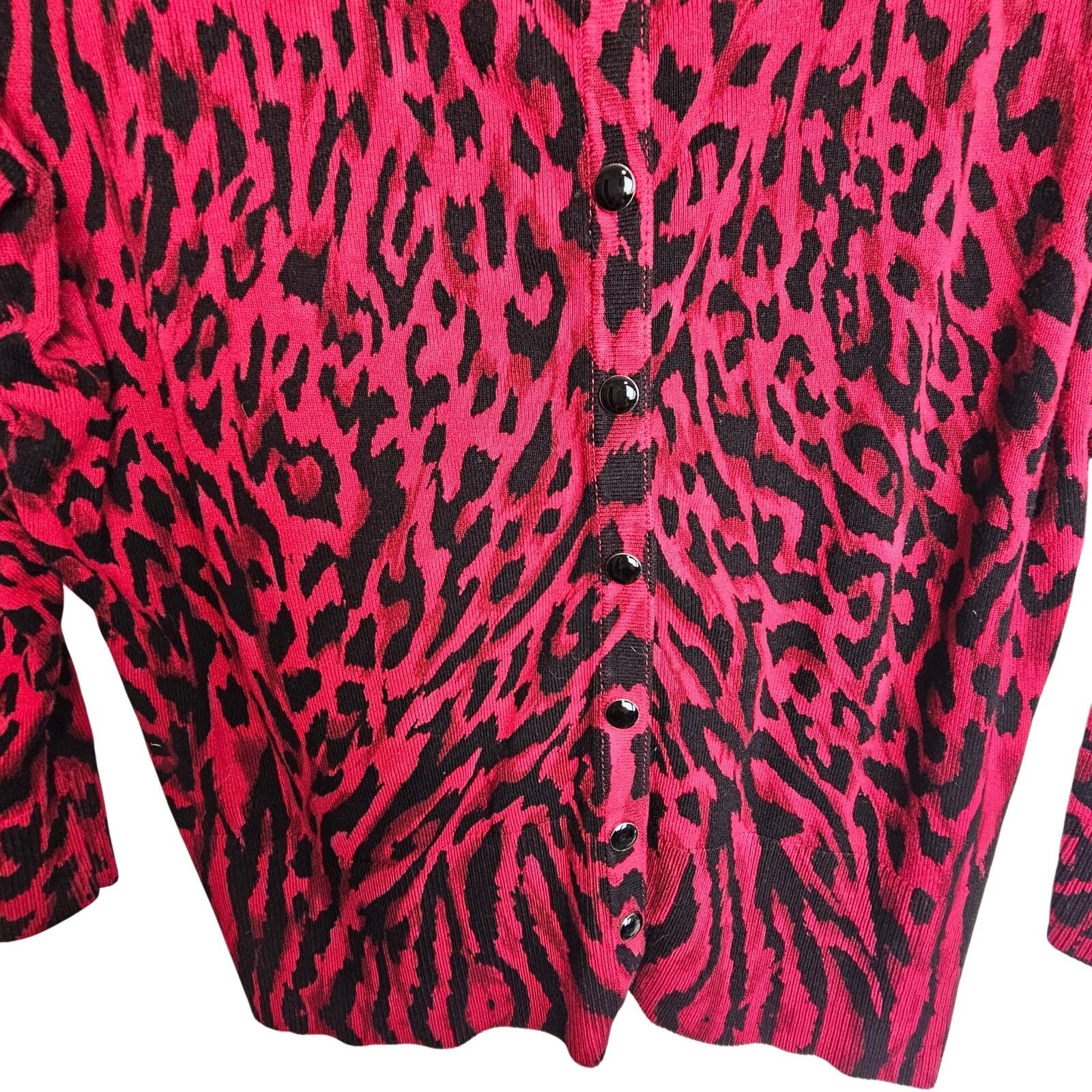 White House Black Market White House Black Market Animal Leopard Print Cardigan Sz L Size L / US 10 / IT 46 - 3 Thumbnail