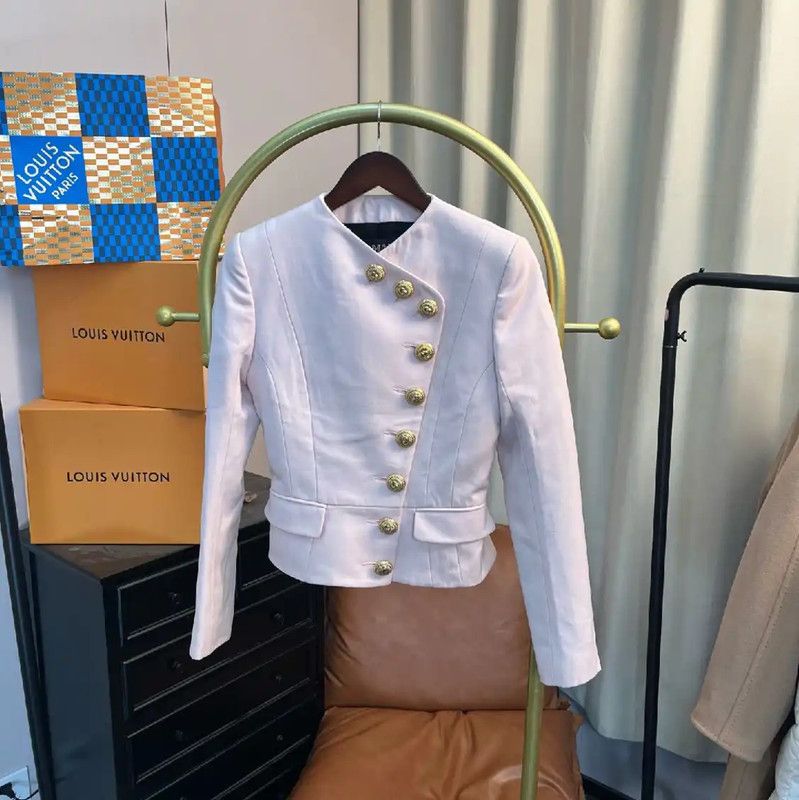 Balmain Balmain Women’s White Polyester Blazer 0089 Size XS / US 0-2 / IT 36-38 - 1 Thumbnail