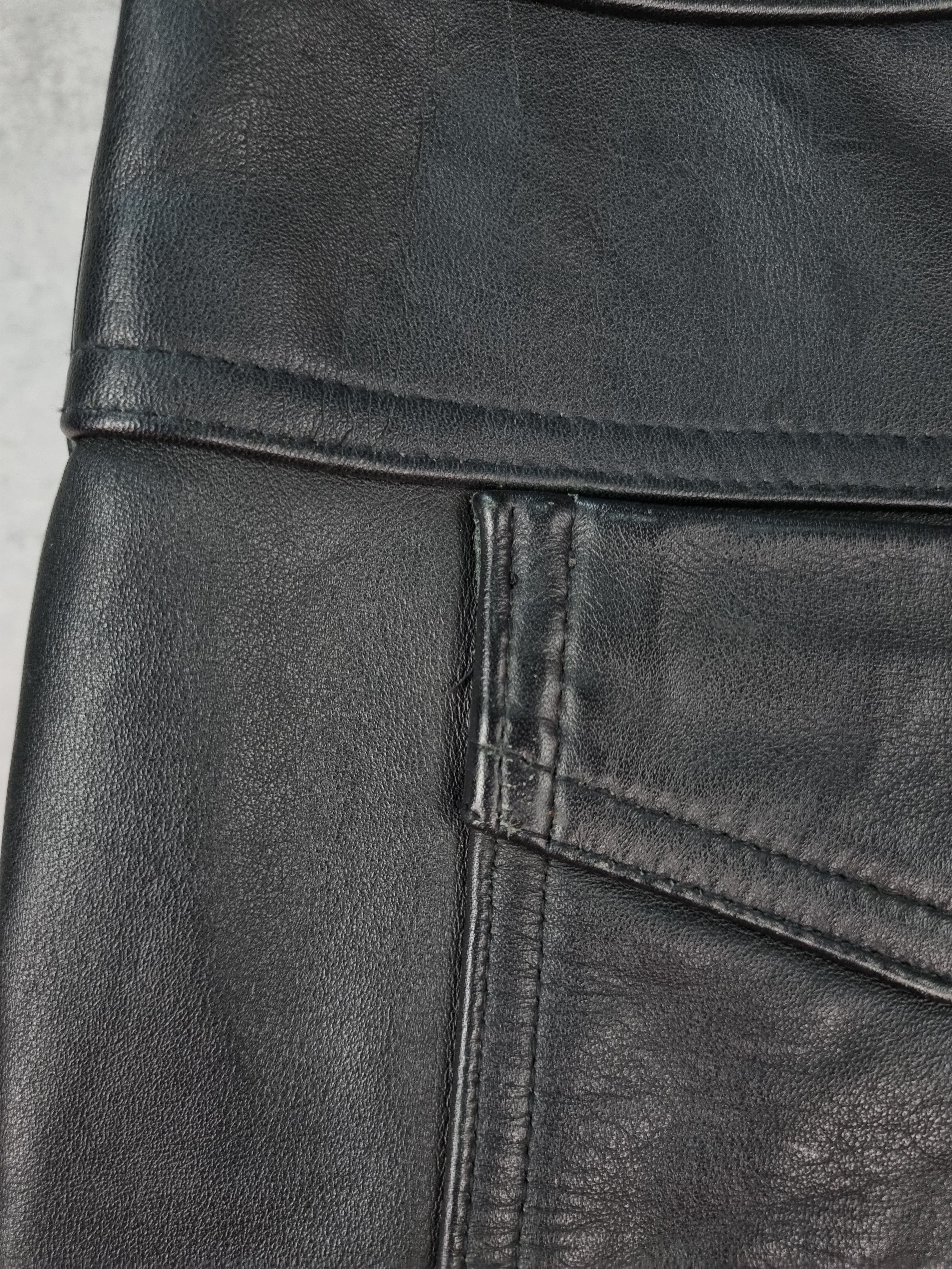 Genuine Leather × Vintage High Waist Leather Retro Pants. Size US 34 / EU 50 - 19 Thumbnail