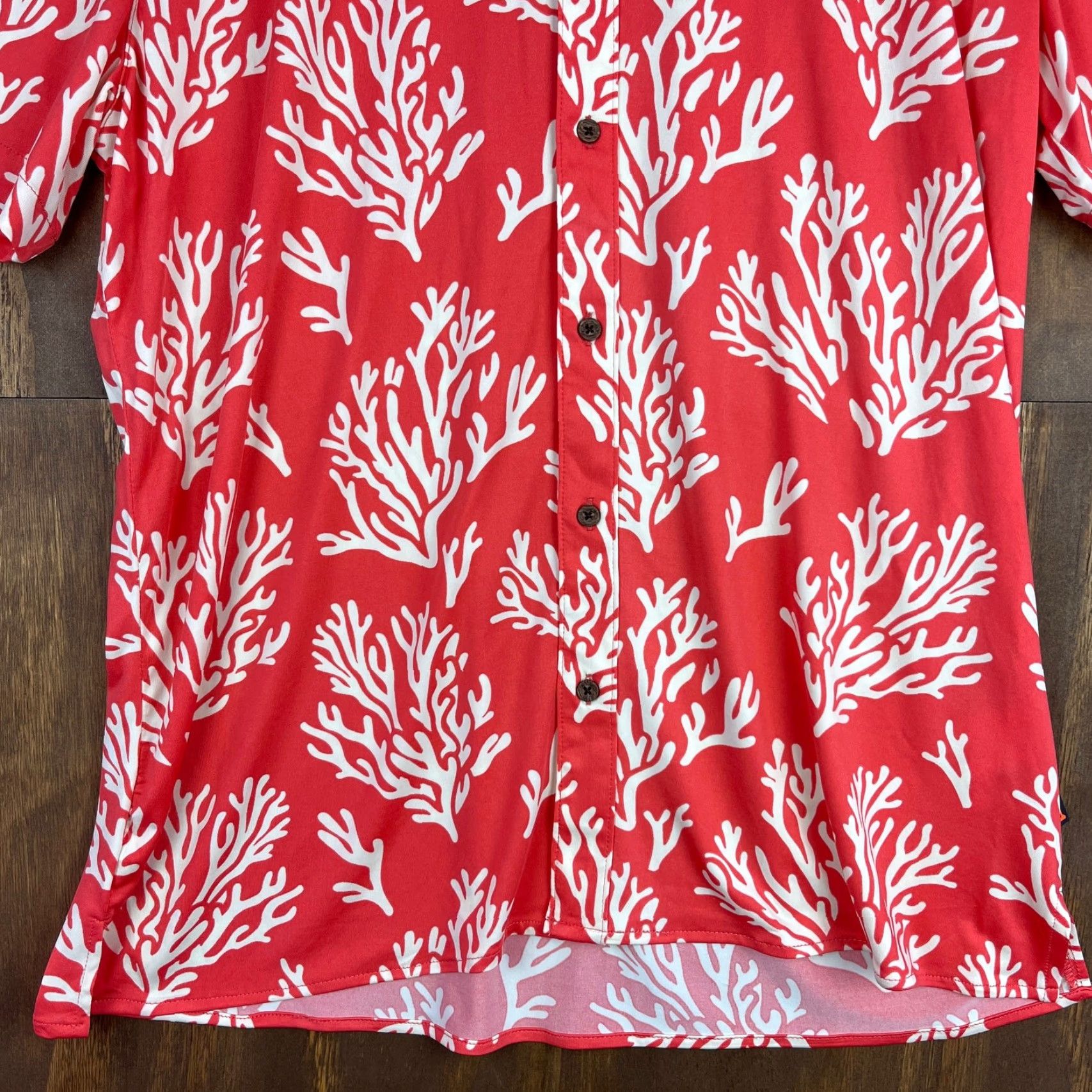 Vintage Margaritaville Mens Shirt Button-Down Short Sleeve UPF +50 Large Floral Reef Pattern Pink Size US L / EU 52-54 / 3 - 3 Thumbnail